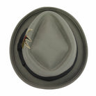 Pork Pie Grey Hat 100% Wool Felt Diamond Shape Crown