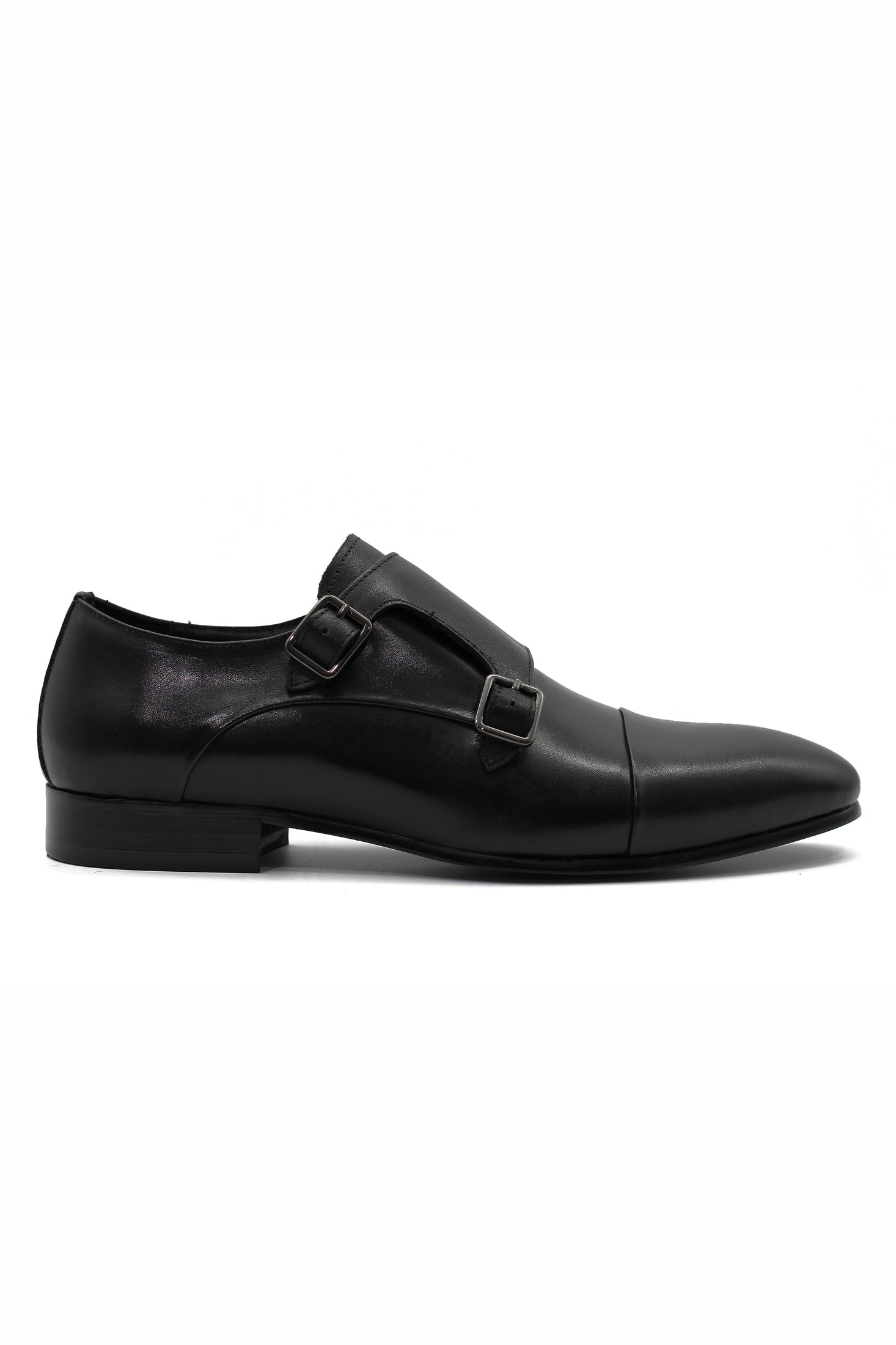 BLACK TOE CAP DOUBLE MONK XPOSED London