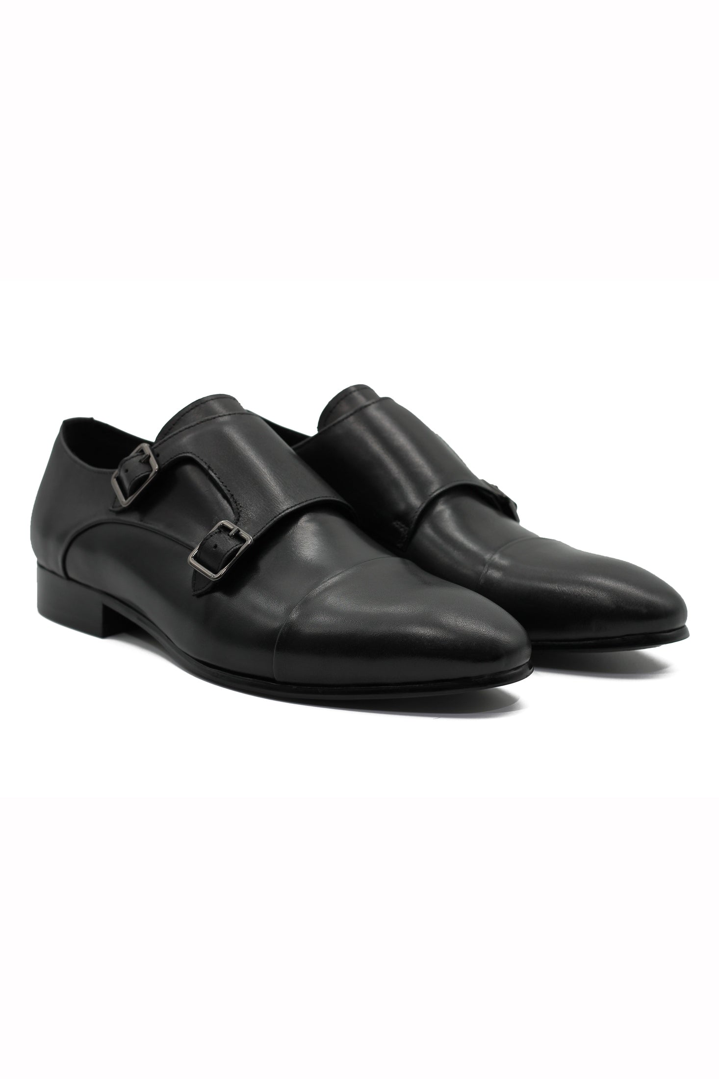 BLACK TOE CAP DOUBLE MONK XPOSED London
