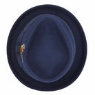 Pork Pie Navy Hat 100% Wool Felt Diamond Shape Crown