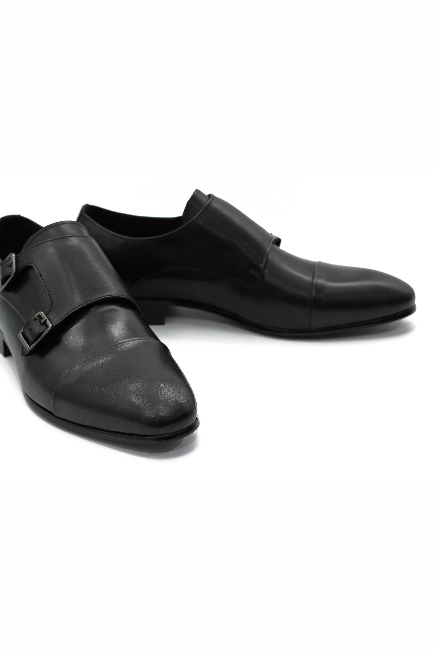 BLACK TOE CAP DOUBLE MONK XPOSED London