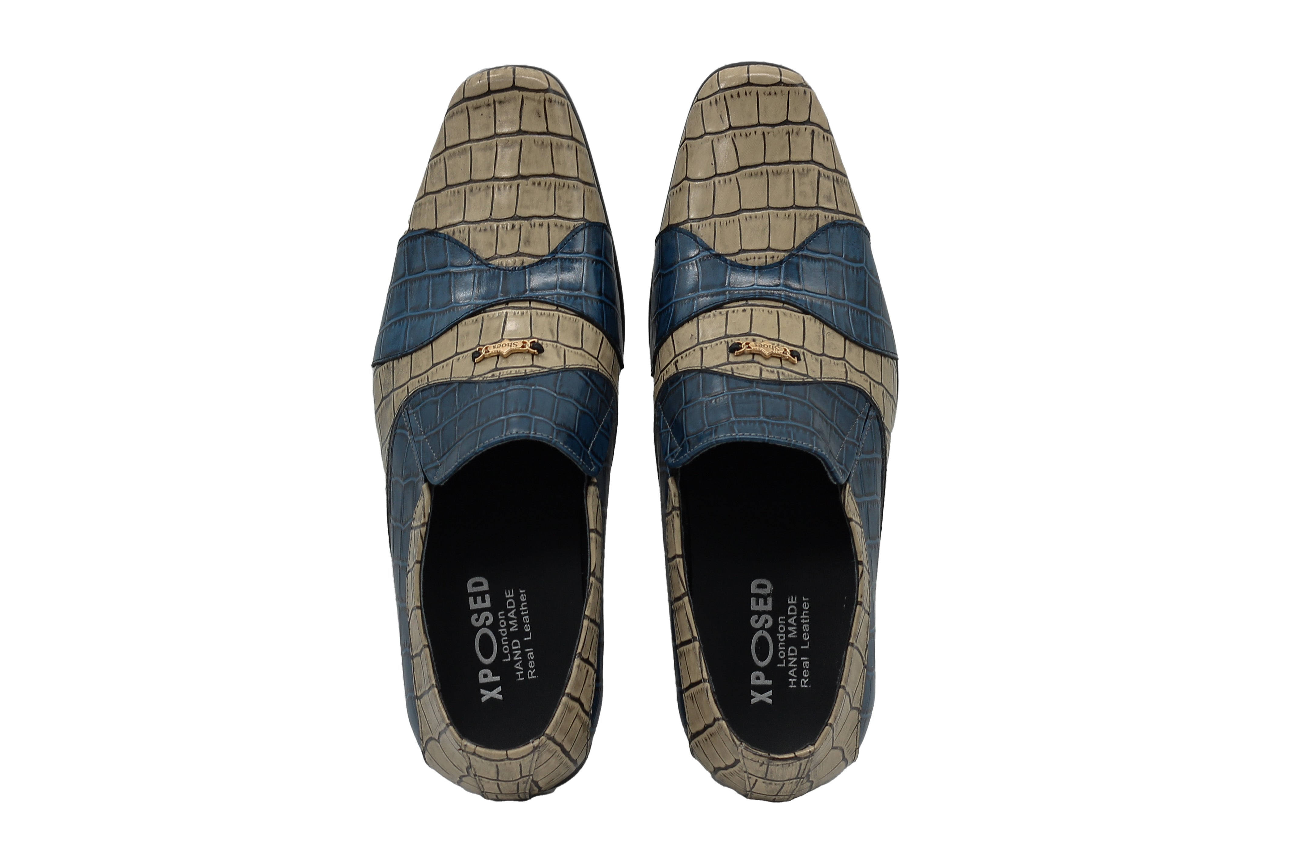 BLUE BEIGE 2 TONE LOAFER