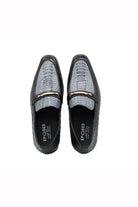 BLACK & BLUE CROC PRINT LOAFER XPOSED London