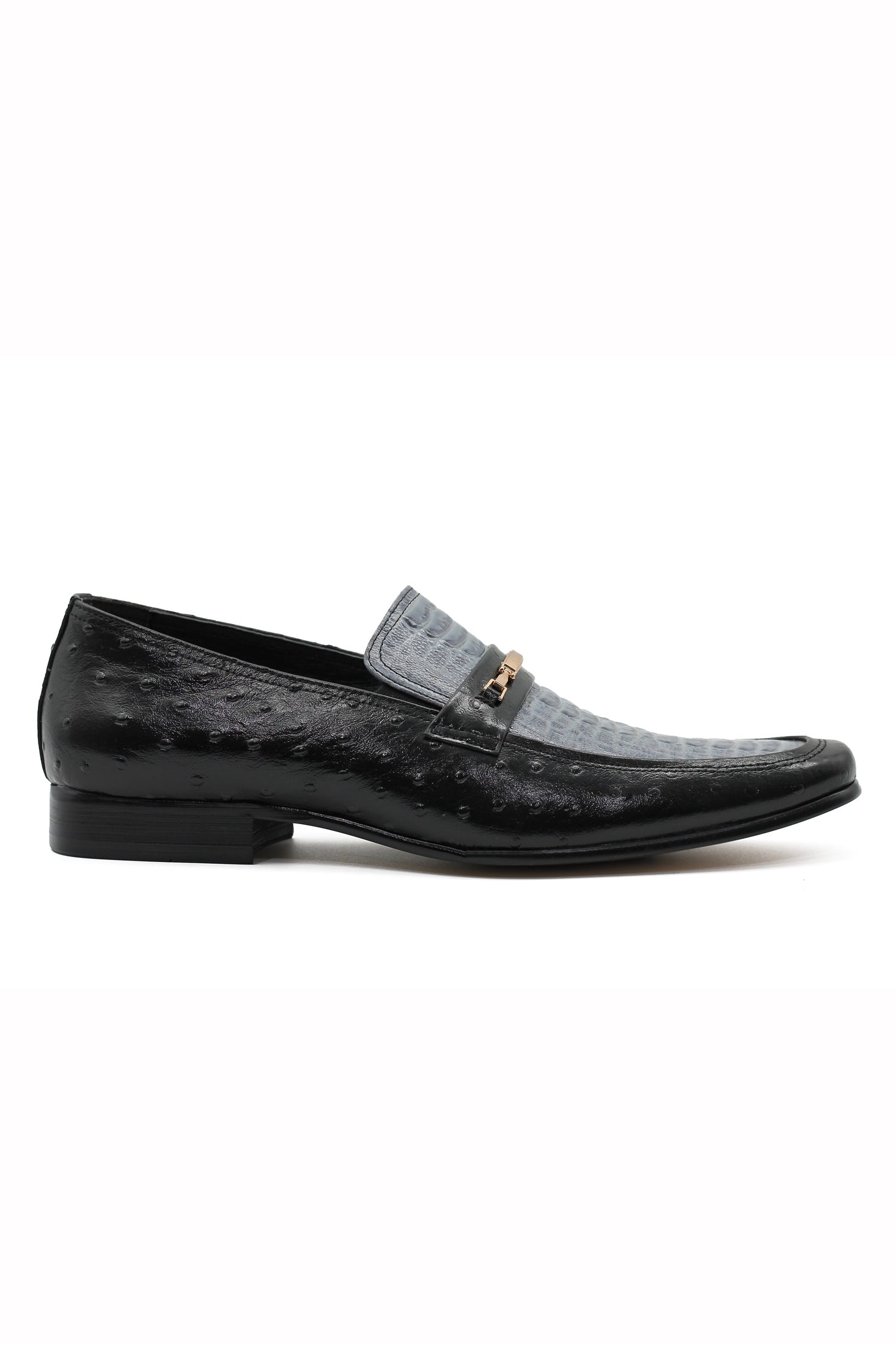 BLACK & BLUE CROC PRINT LOAFER