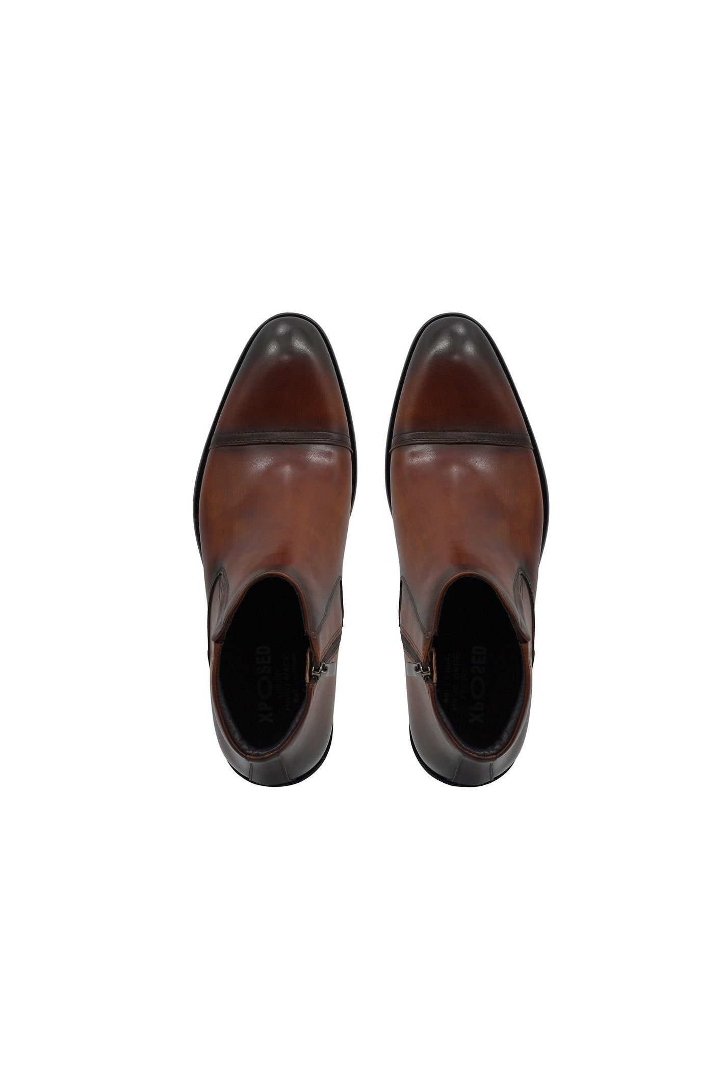 BROWN LEATHER ANKLE BOOTS