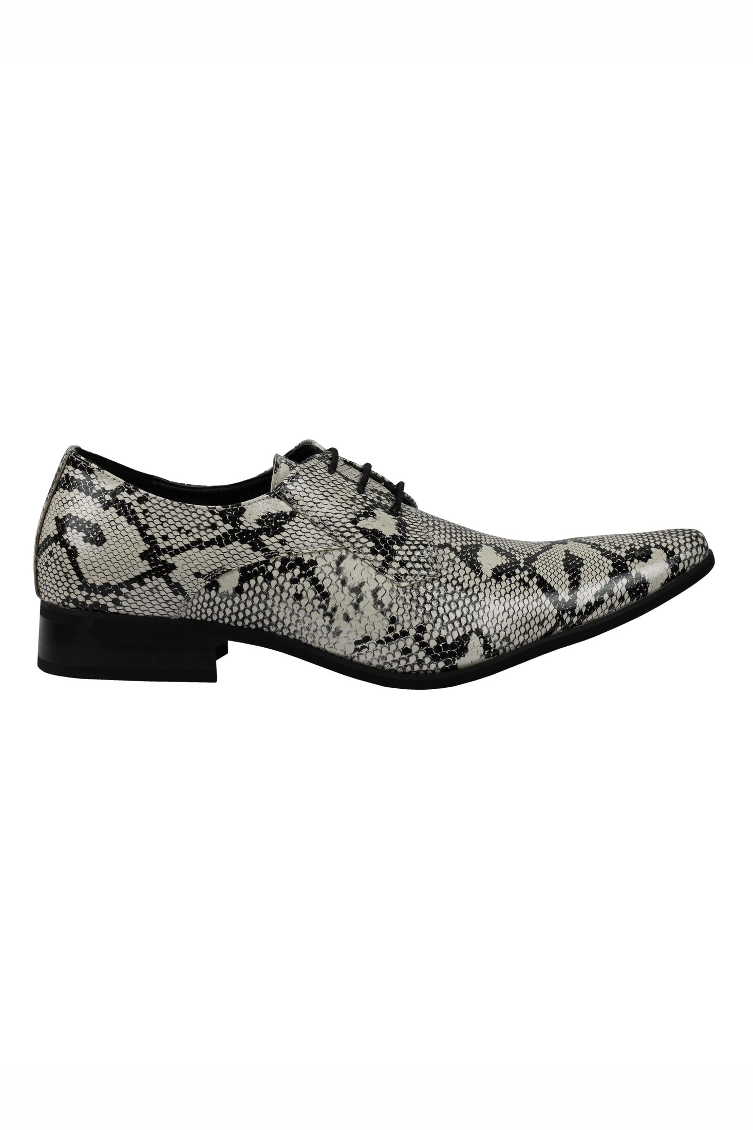 MENS LEATHER LINED SNAKE SKIN PRINT SHINY PATENT LEATHER SMART PARTY RETRO SHOES