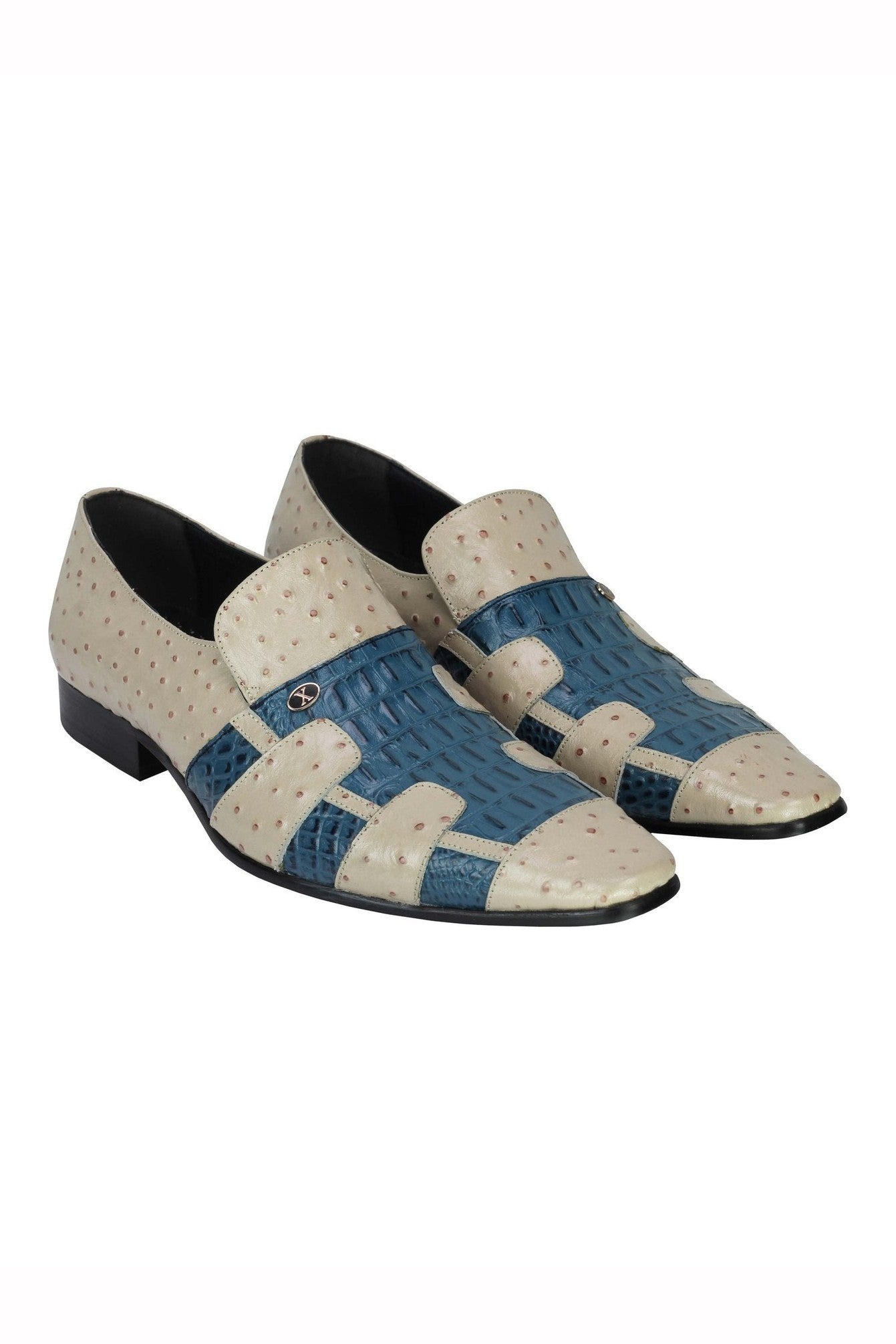 CREAM BLUE PRINTED LOAFER