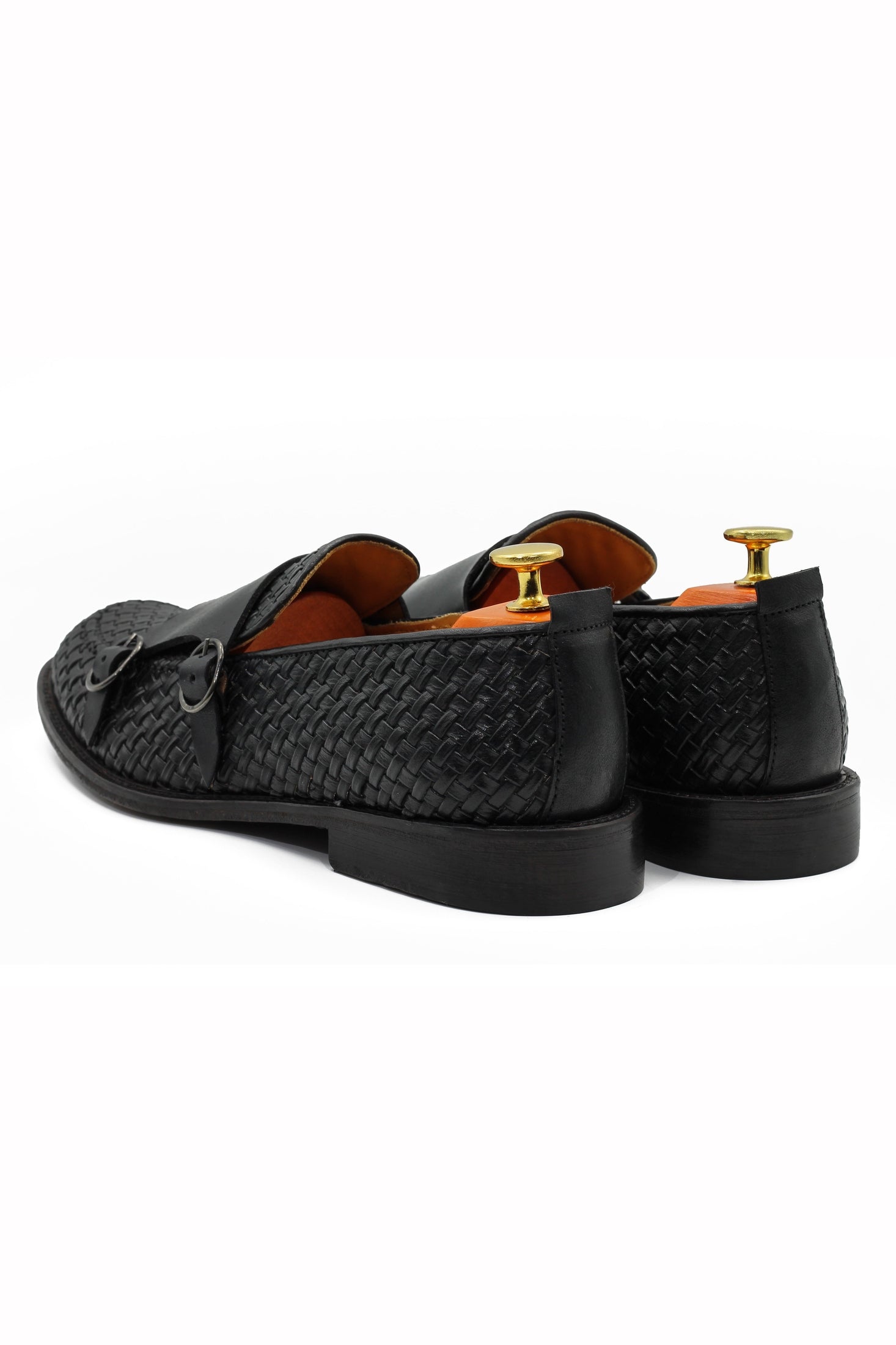 FLORENCE - BLACK WOVEN DOUBLE BUCKLE MONK