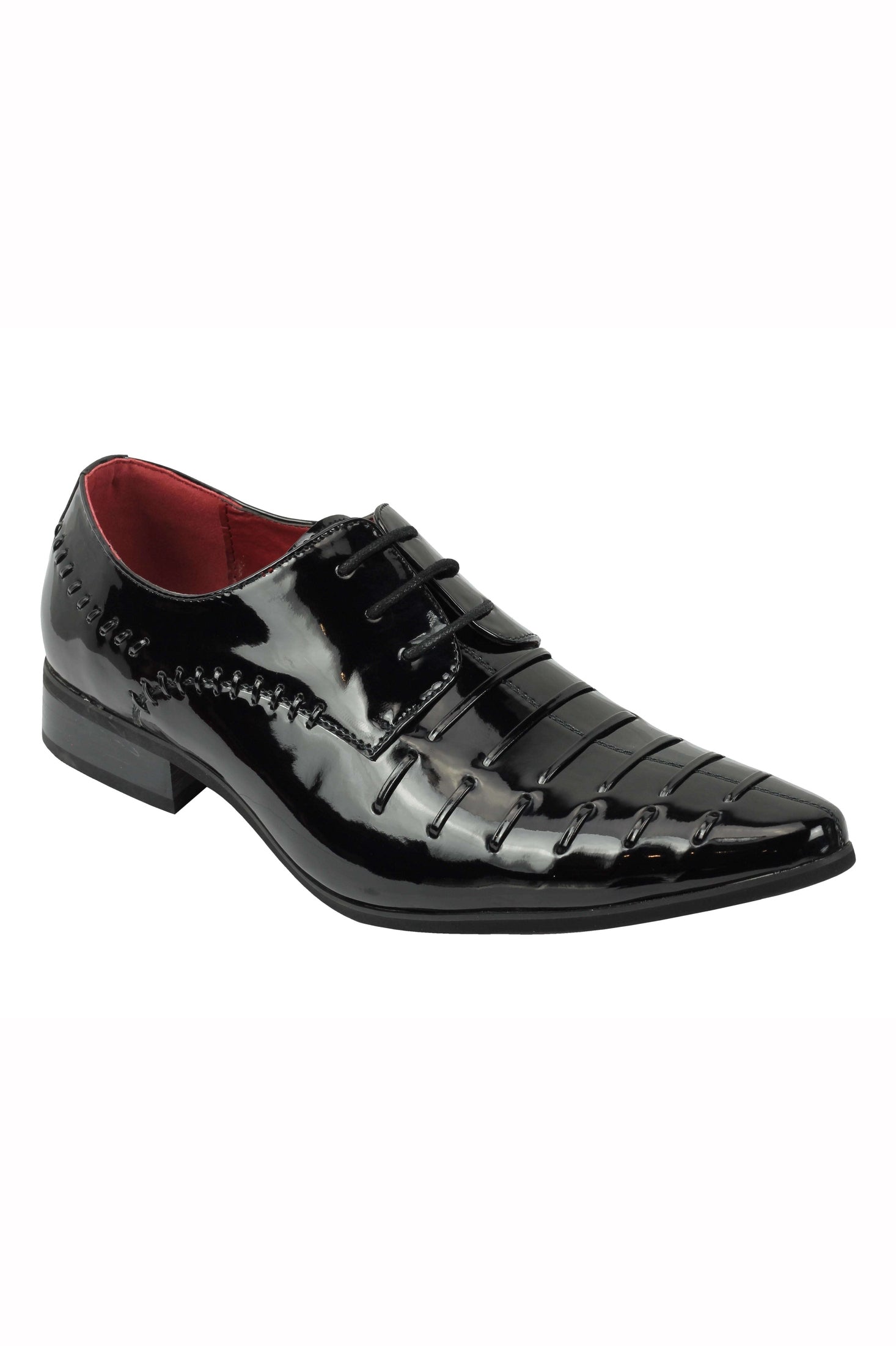 MENS SMART FORMAL SHINY PATENT LEATHER OXFORD LACE UP WEDDING WORK SHOES UK SIZE