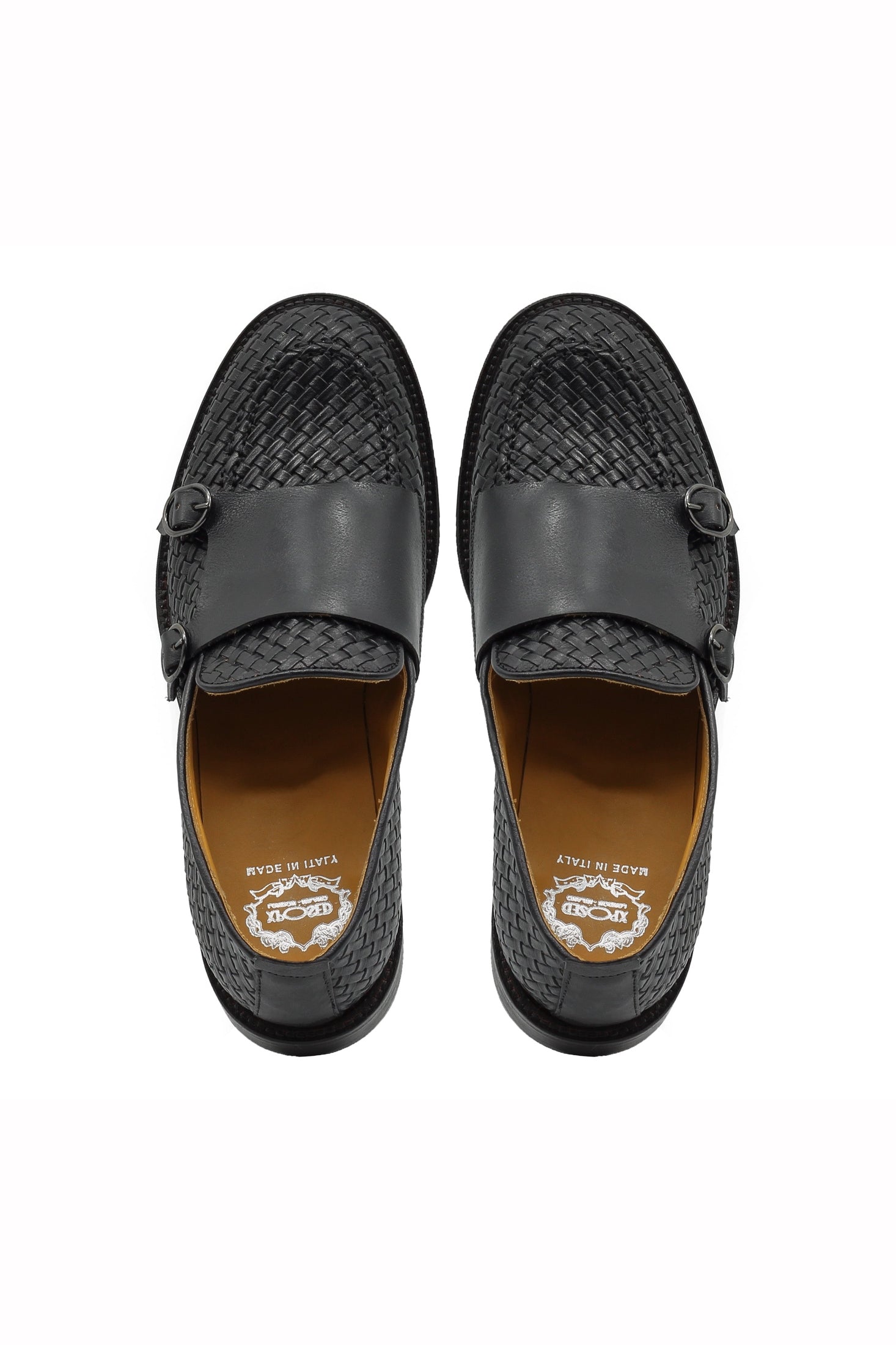FLORENCE - BLACK WOVEN DOUBLE BUCKLE MONK
