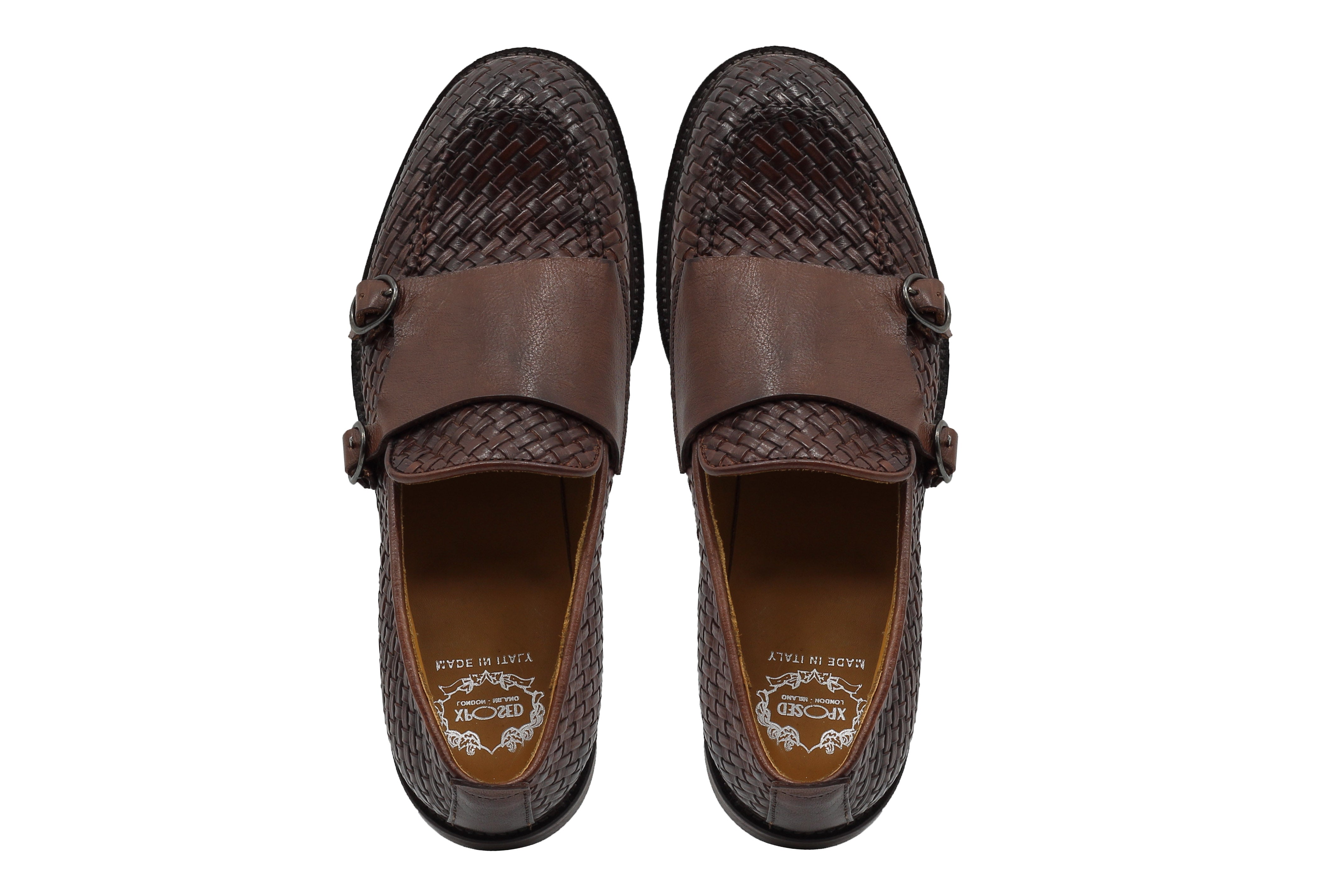 FLORENCE - BROWN WOVEN DOUBLE BUCKLE MONK