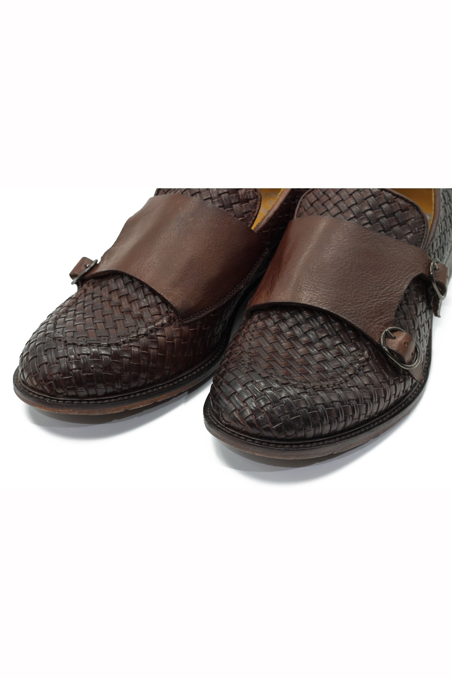 FLORENCE - BROWN WOVEN DOUBLE BUCKLE MONK