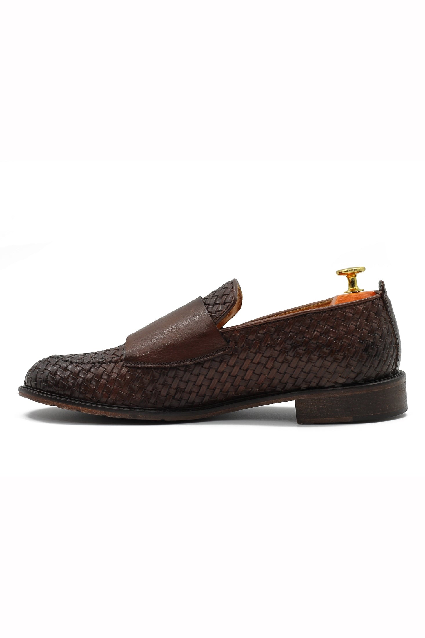 FLORENCE - BROWN WOVEN DOUBLE BUCKLE MONK