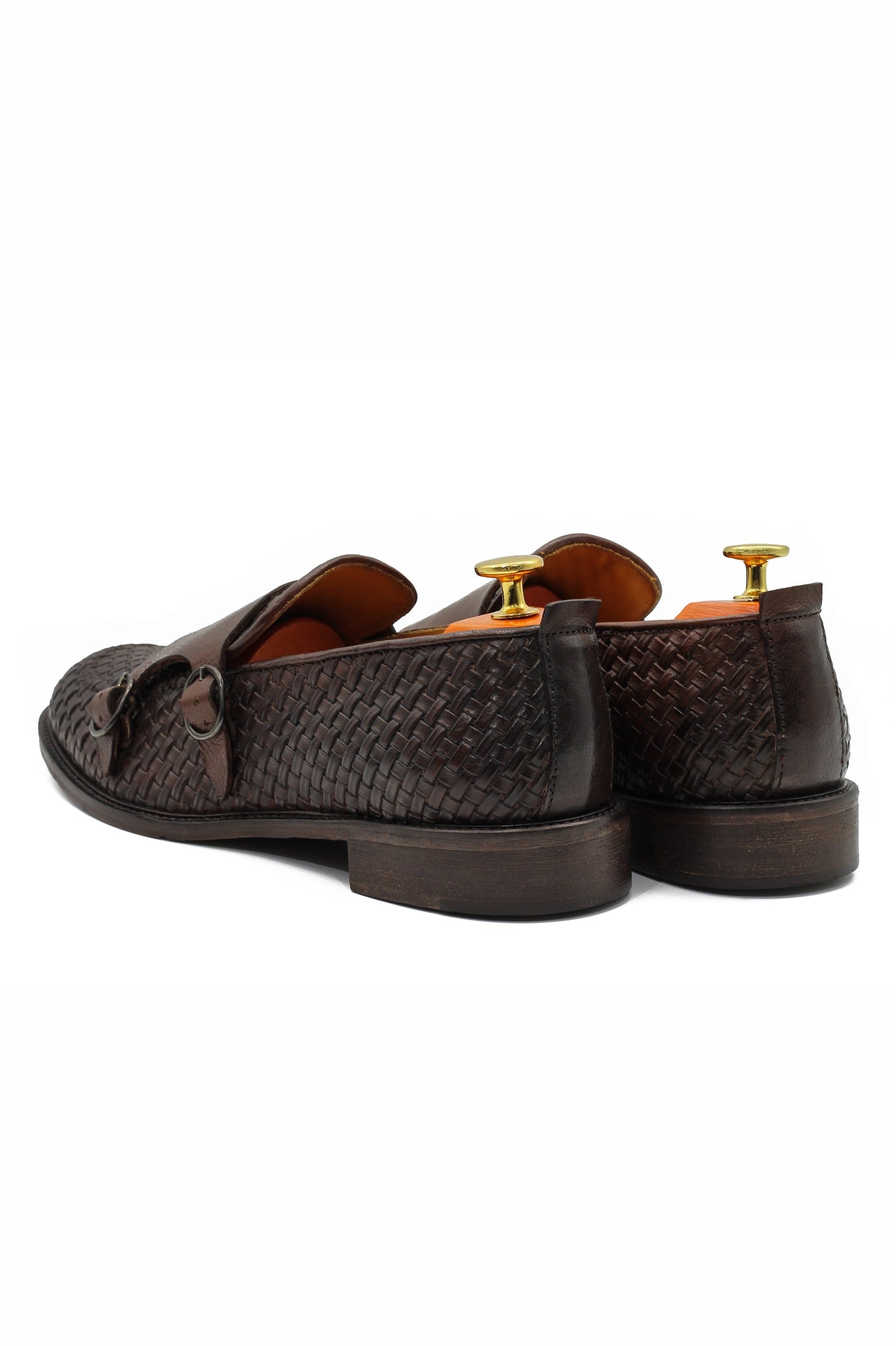 FLORENCE - BROWN WOVEN DOUBLE BUCKLE MONK
