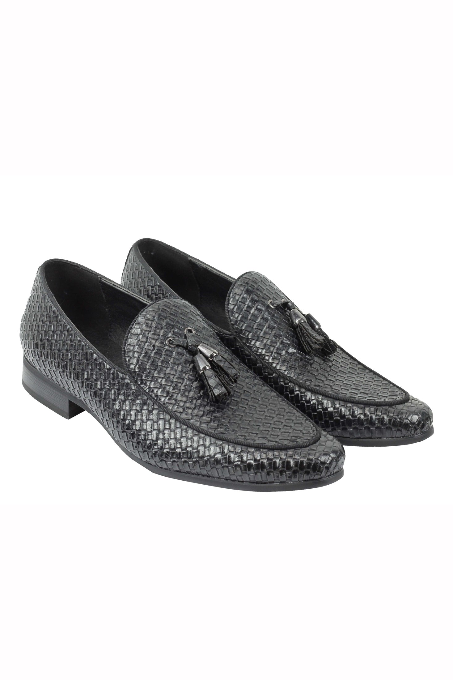 MENS VINTAGE WOVEN LEATHER LINED TASSEL MOCCASIN LOAFERS RETRO SMART CASUAL SHOES