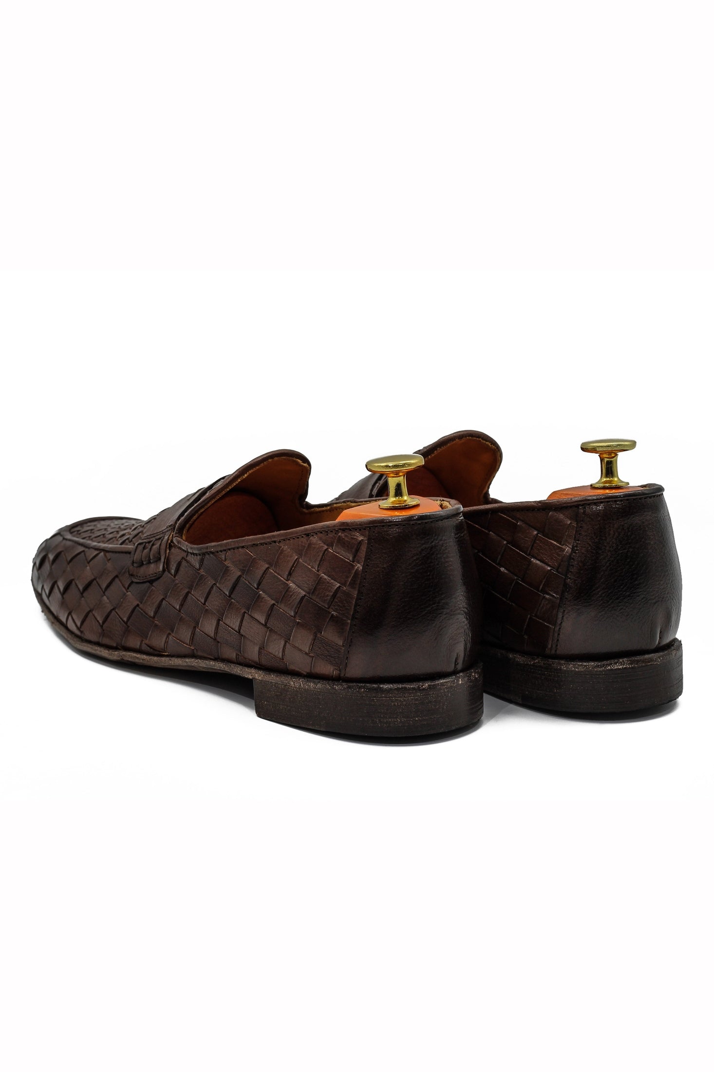 ROME – BROWN WOVEN PENNY LOAFER