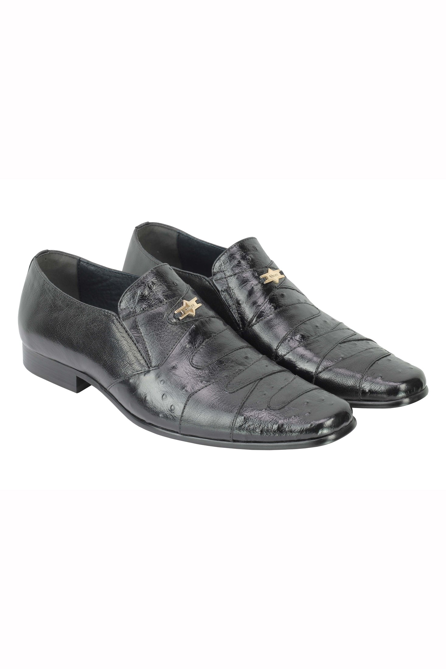 BLACK PRINTED SLIP PARTY LOAFER XPOSED London