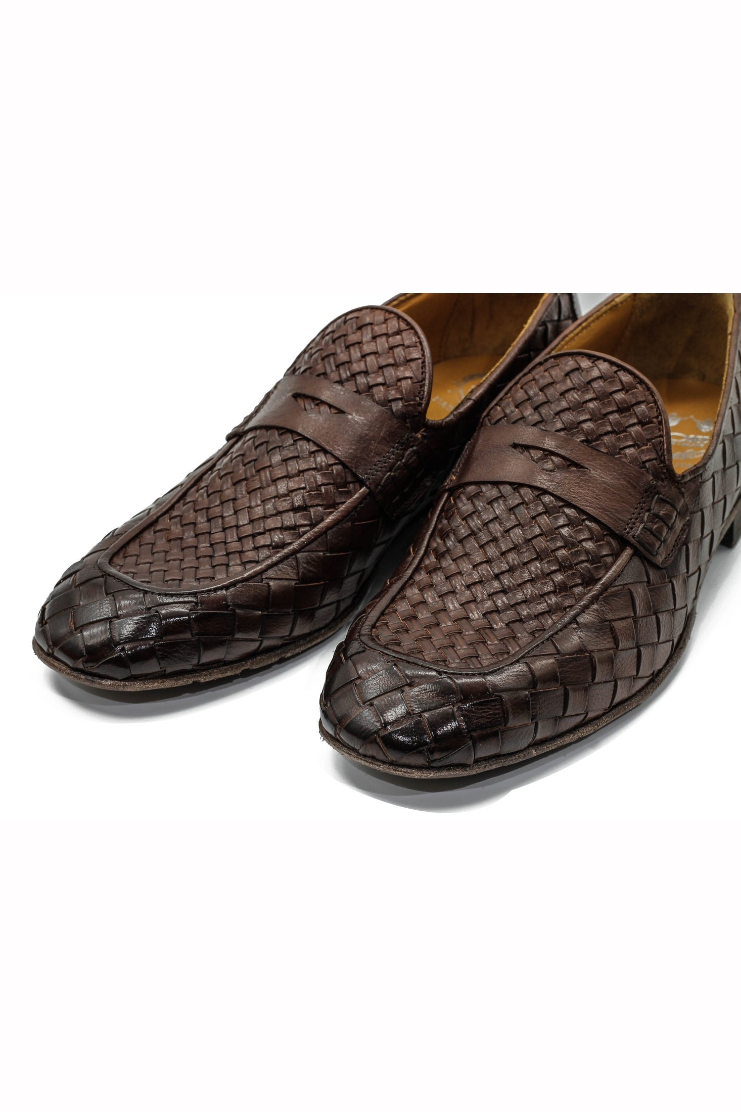 ROME – BROWN WOVEN PENNY LOAFER