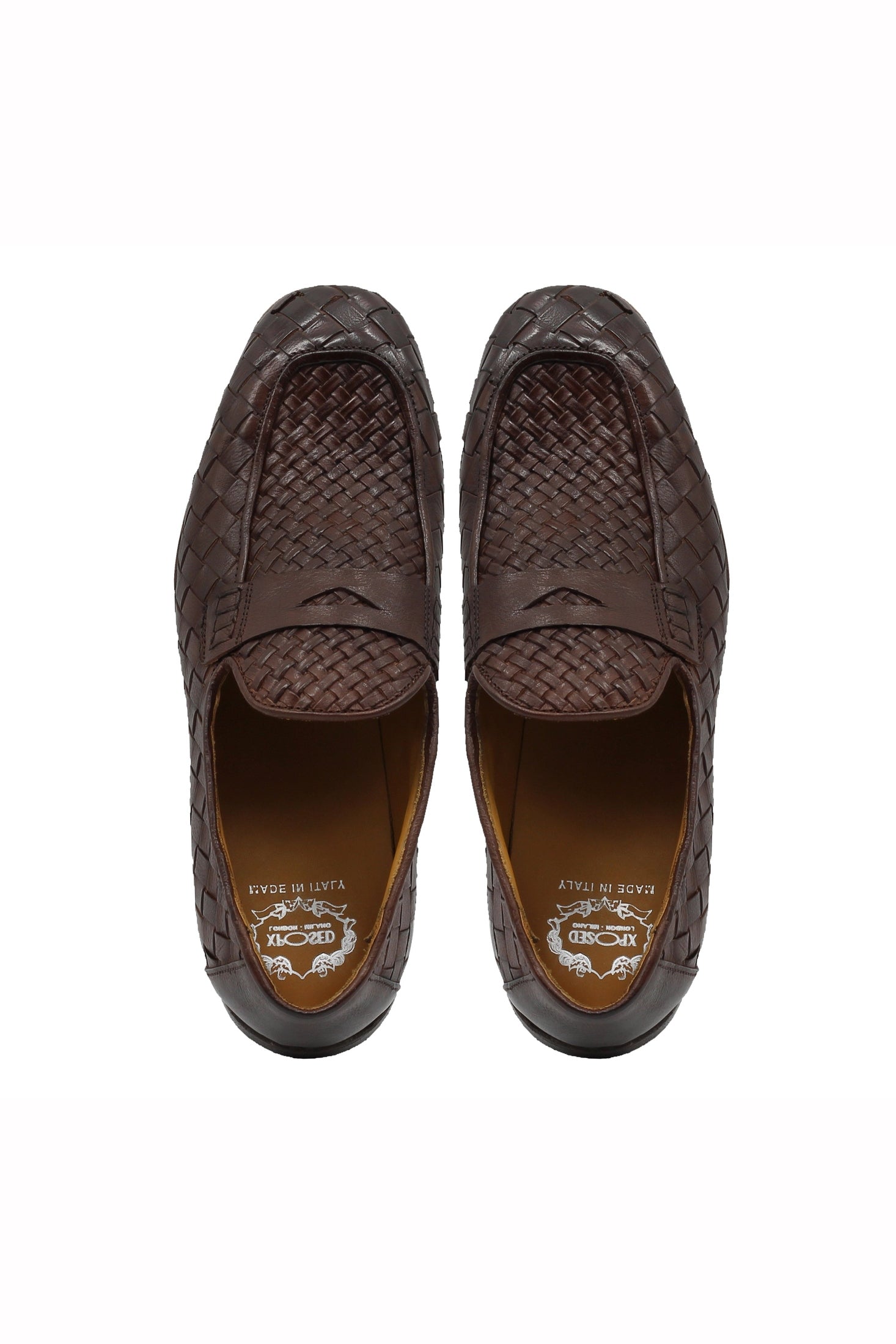 ROME – BROWN WOVEN PENNY LOAFER