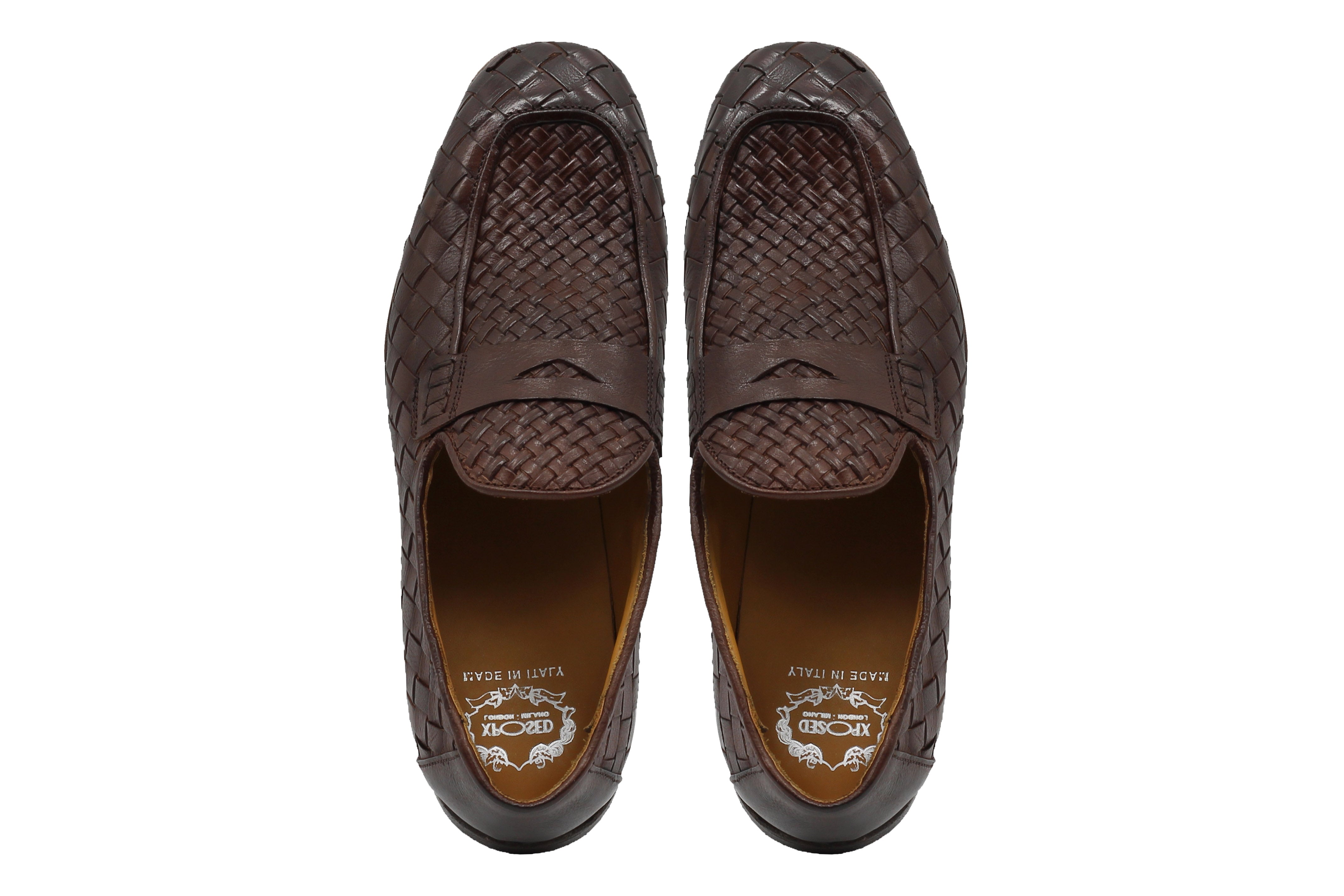 ROME – BROWN WOVEN PENNY LOAFER