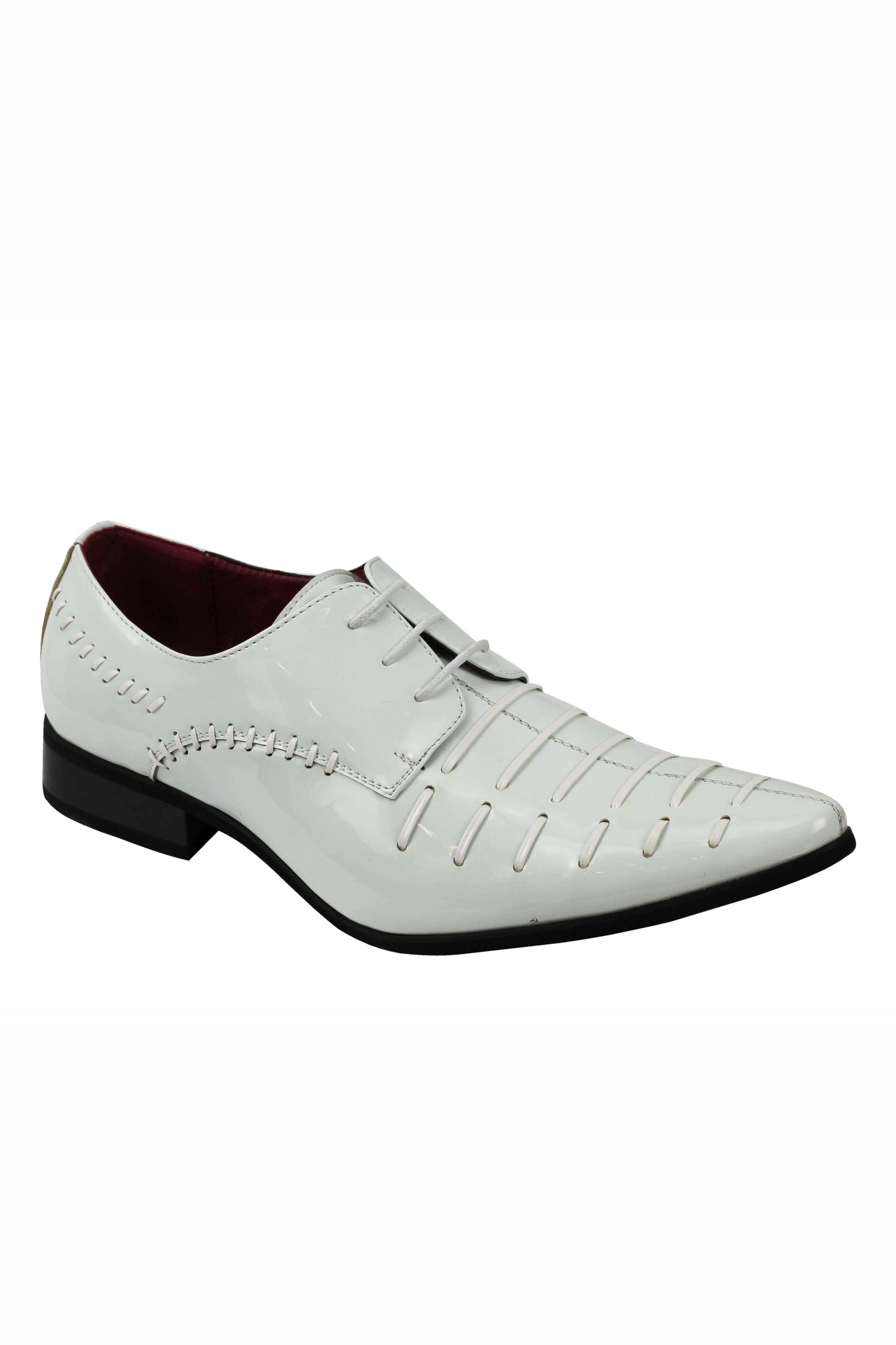 MENS SMART FORMAL SHINY PATENT LEATHER OXFORD LACE UP WEDDING WORK SHOES UK SIZE