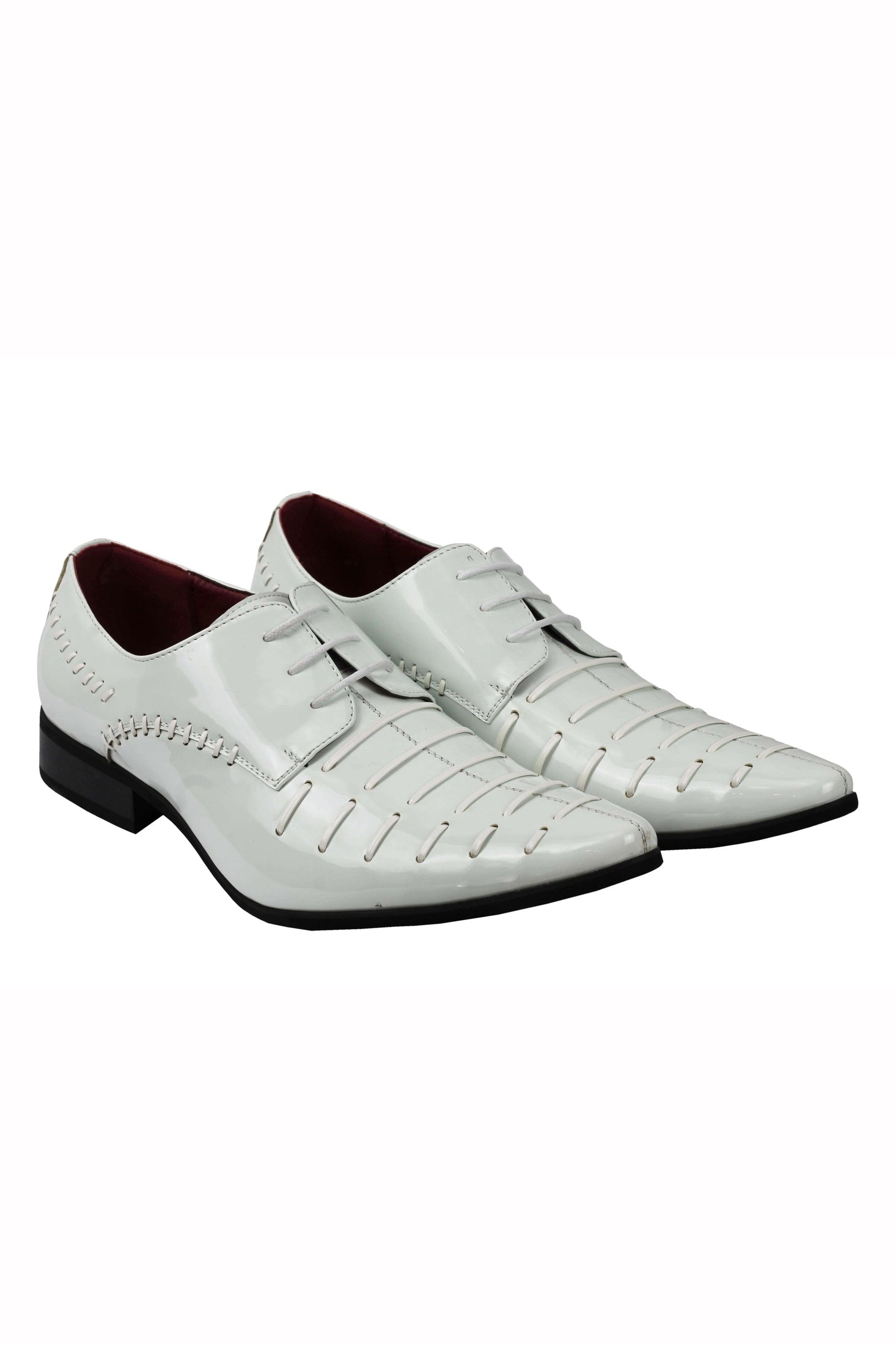 MENS SMART FORMAL SHINY PATENT LEATHER OXFORD LACE UP WEDDING WORK SHOES UK SIZE
