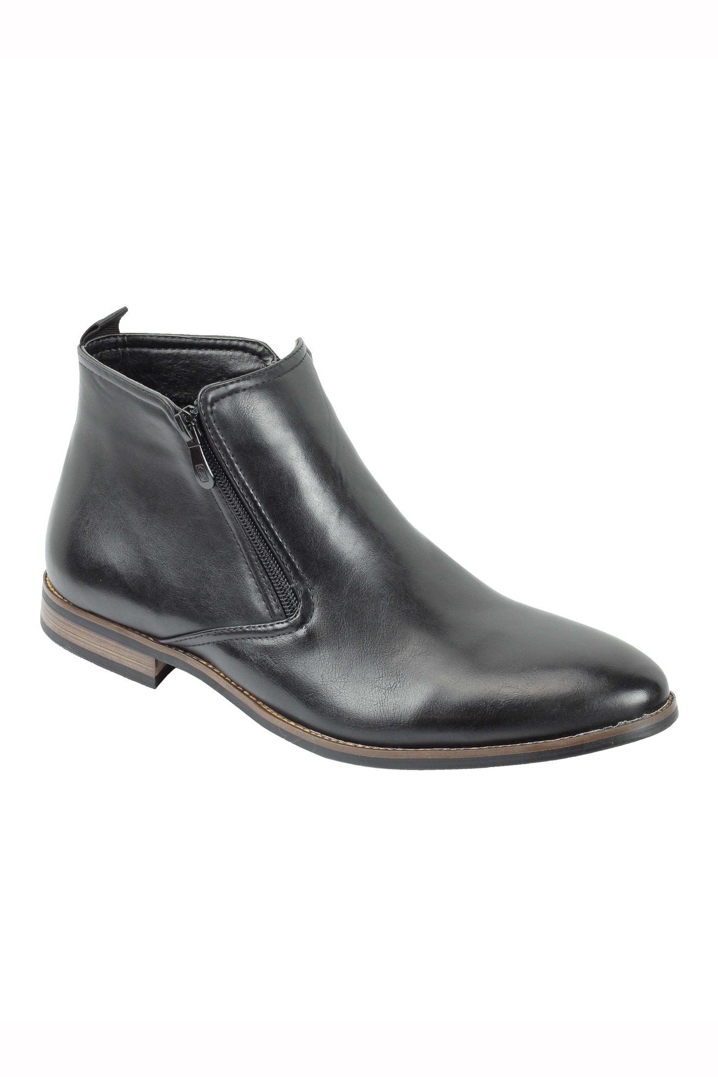 FAUX LEATHER LOW ANKLE CHELSEA BOOTS