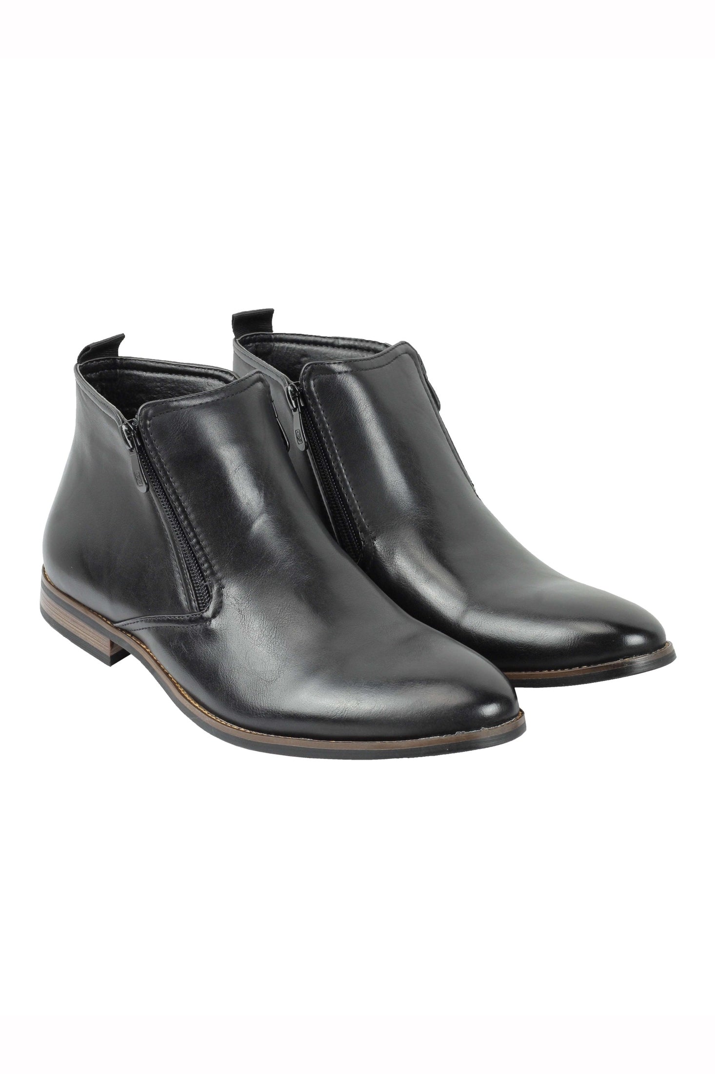 FAUX LEATHER LOW ANKLE CHELSEA BOOTS