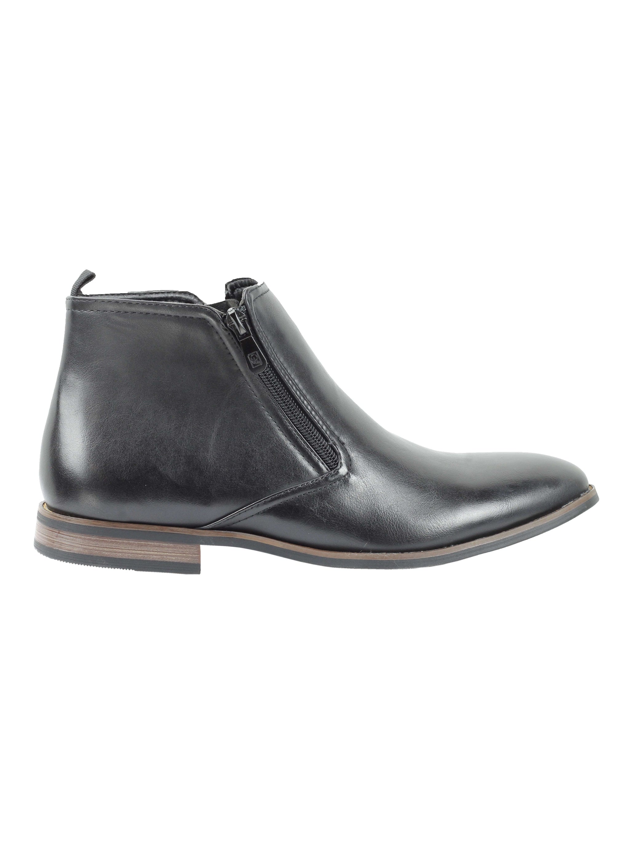 FAUX LEATHER LOW ANKLE CHELSEA BOOTS