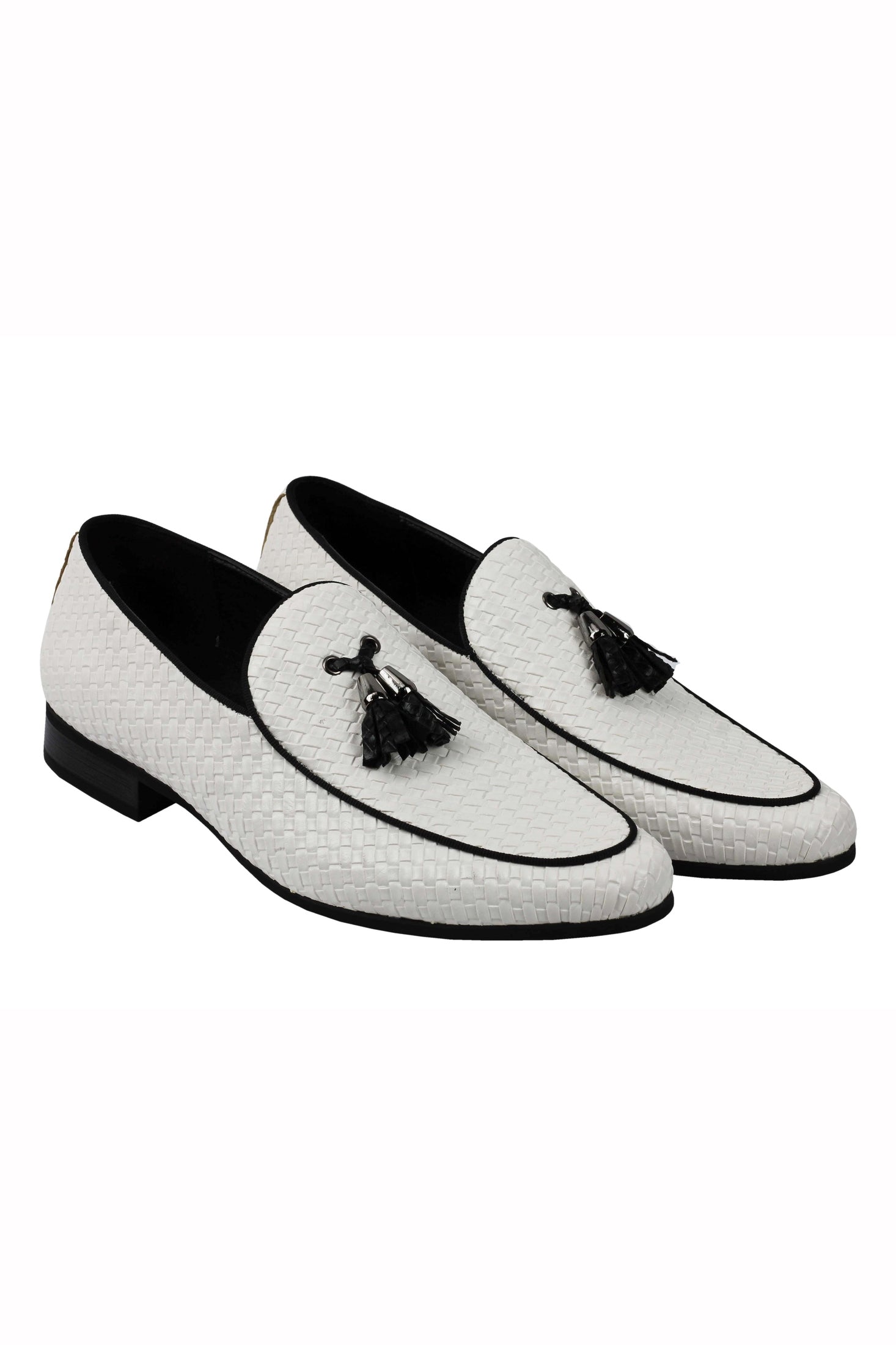 MENS VINTAGE WOVEN LEATHER LINED TASSEL MOCCASIN LOAFERS RETRO SMART CASUAL SHOES