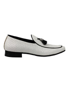 MENS VINTAGE WOVEN LEATHER LINED TASSEL MOCCASIN LOAFERS RETRO SMART CASUAL SHOES