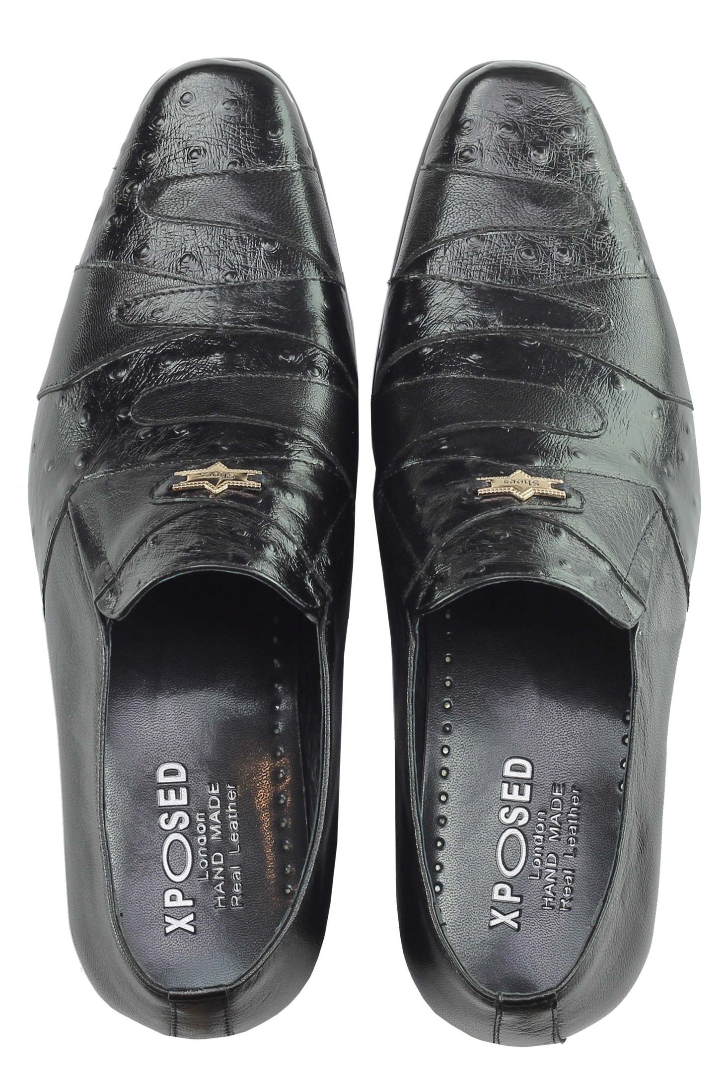 BLACK PRINTED SLIP PARTY LOAFER XPOSED London