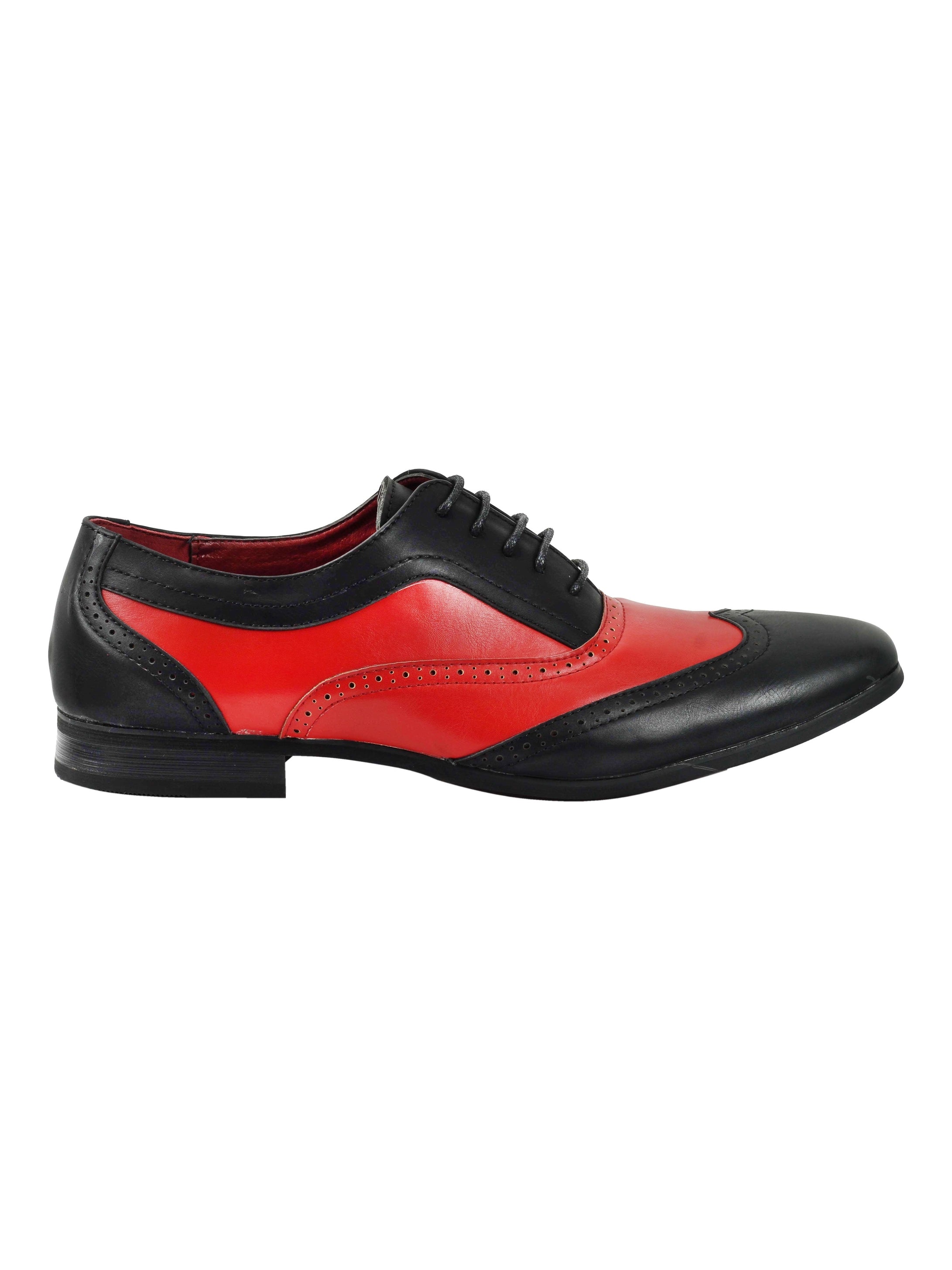 A1944H - MENS RETRO VINTAGE 2 TONE LEATHER BROGUE LACE UP SMART SHOES