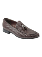 MENS VINTAGE WOVEN LEATHER LINED TASSEL MOCCASIN LOAFERS RETRO SMART CASUAL SHOES