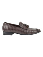 MENS VINTAGE WOVEN LEATHER LINED TASSEL MOCCASIN LOAFERS RETRO SMART CASUAL SHOES