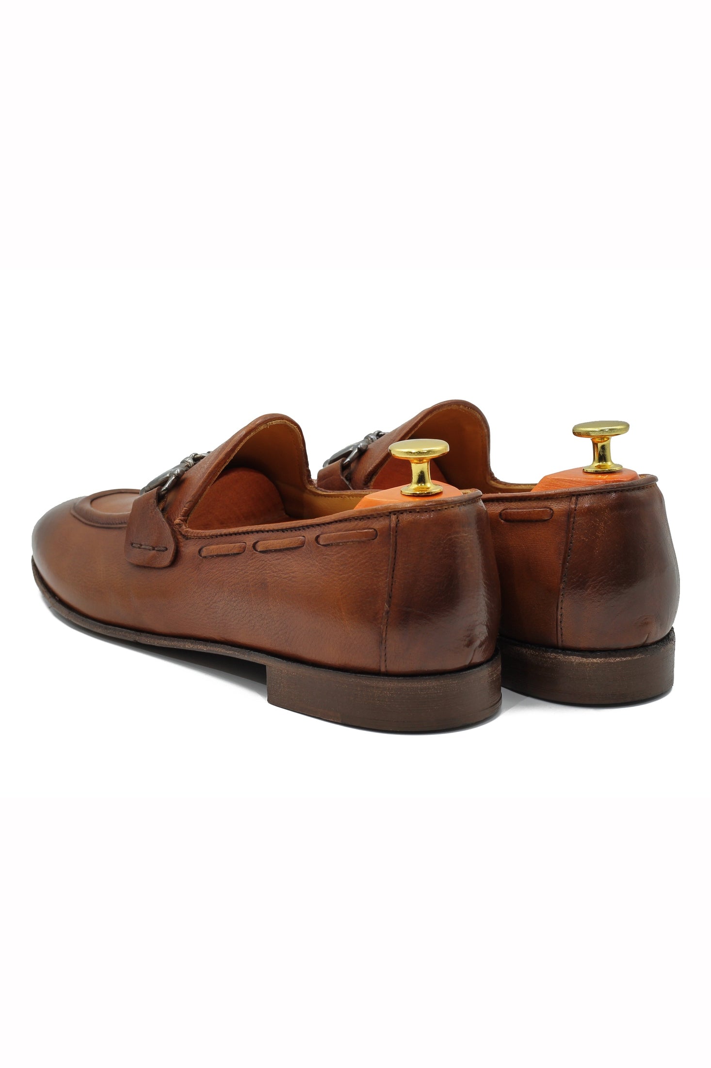 NAPLES 02 - ITALIAN LEATHER SNAFFLE BIT LOAFER IN BROWN