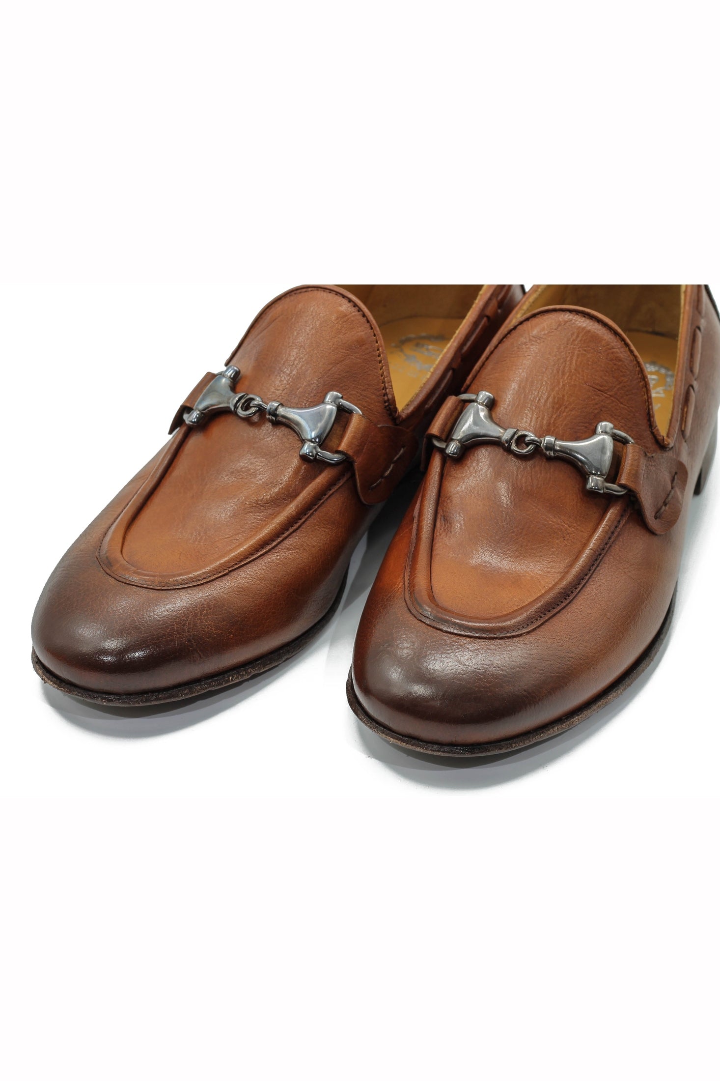 NAPLES 02 - ITALIAN LEATHER SNAFFLE BIT LOAFER IN BROWN