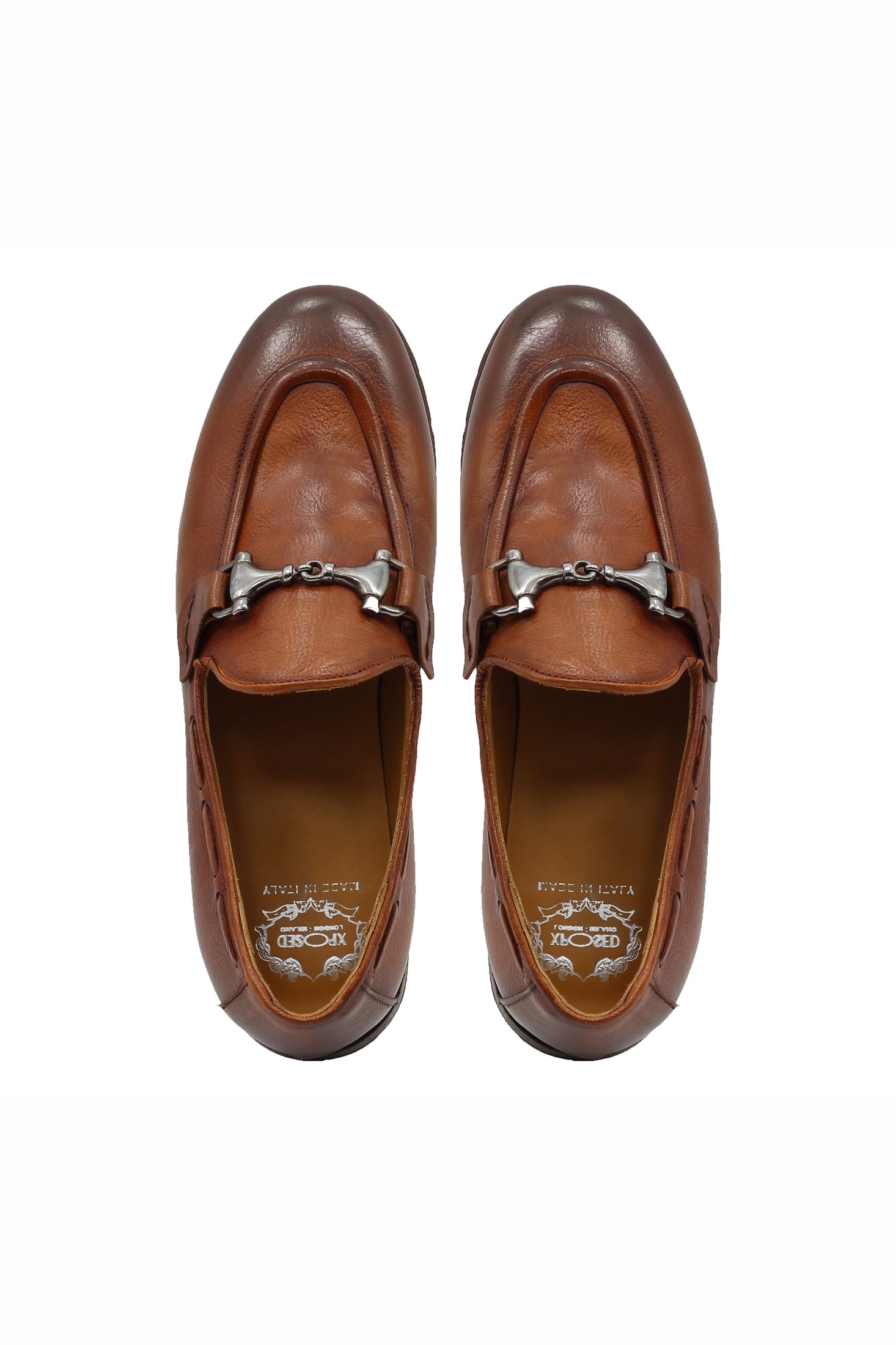 NAPLES 02 - ITALIAN LEATHER SNAFFLE BIT LOAFER IN BROWN
