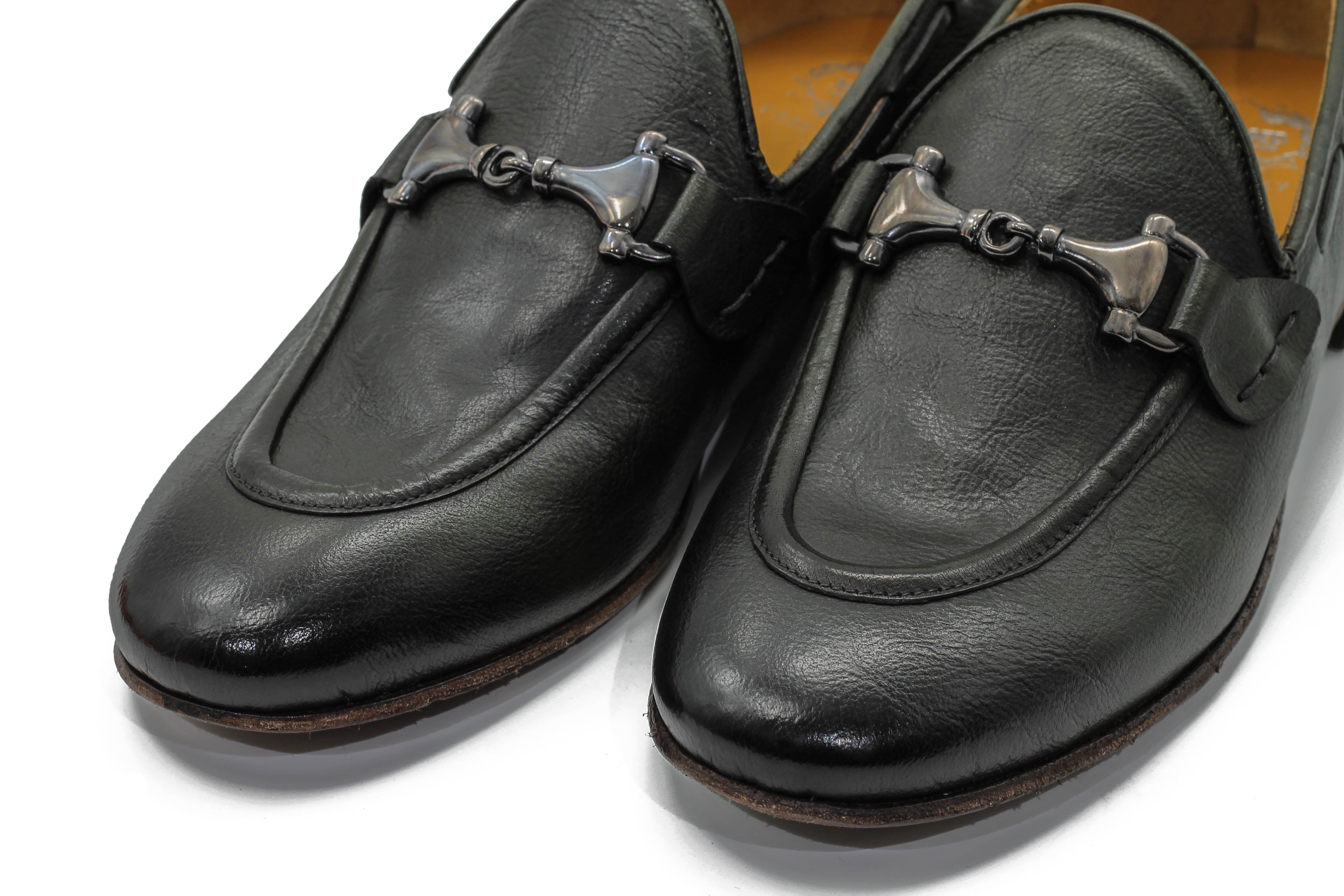NAPLES 02 - ITALIAN LEATHER SNAFFLE BIT LOAFER IN GREEN