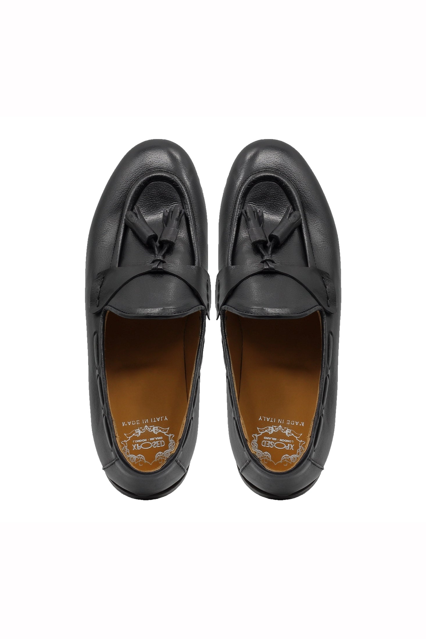 NAPLES 03 – TASSEL LOAFERS BLACK ITALIAN LEATHER