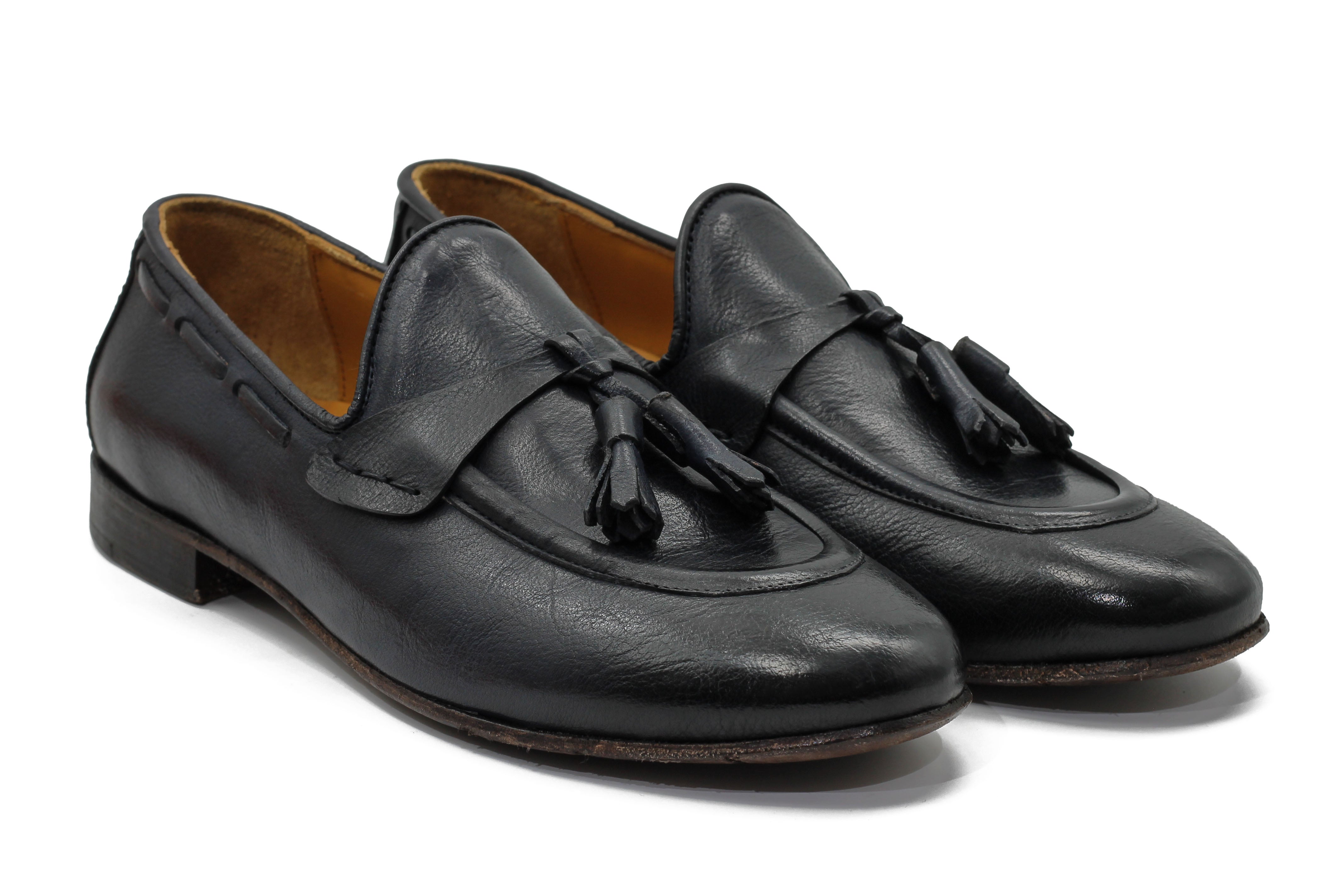 NAPLES 03 – TASSEL LOAFERS NAVY ITALIAN LEATHER