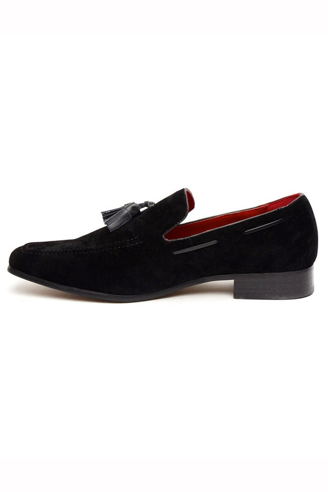 BLACK SUEDE FAUX LEATHER SHOES