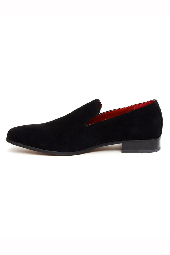 BLACK SUEDE FAUX LEATHER LOAFERS