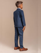 CARNEGI – BLUE TWEED CHECK BOYS 3 PIECE SUIT CAVANI