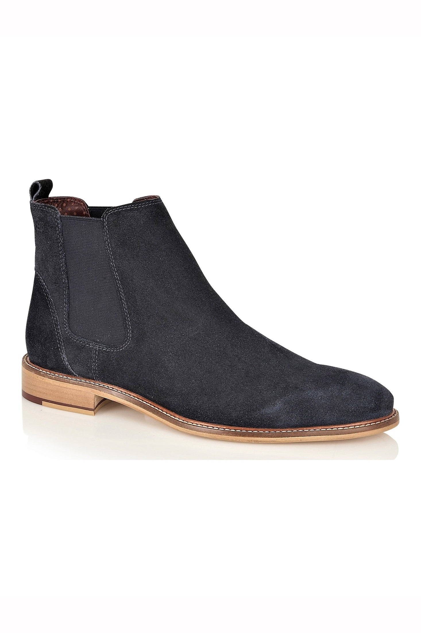 SUEDE CHELSEA BOOTS IN NAVY