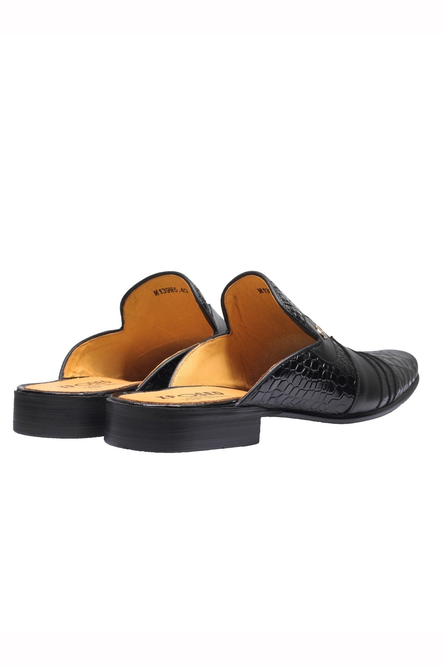 REAL LEATHER HALF SHOE IN BLACK