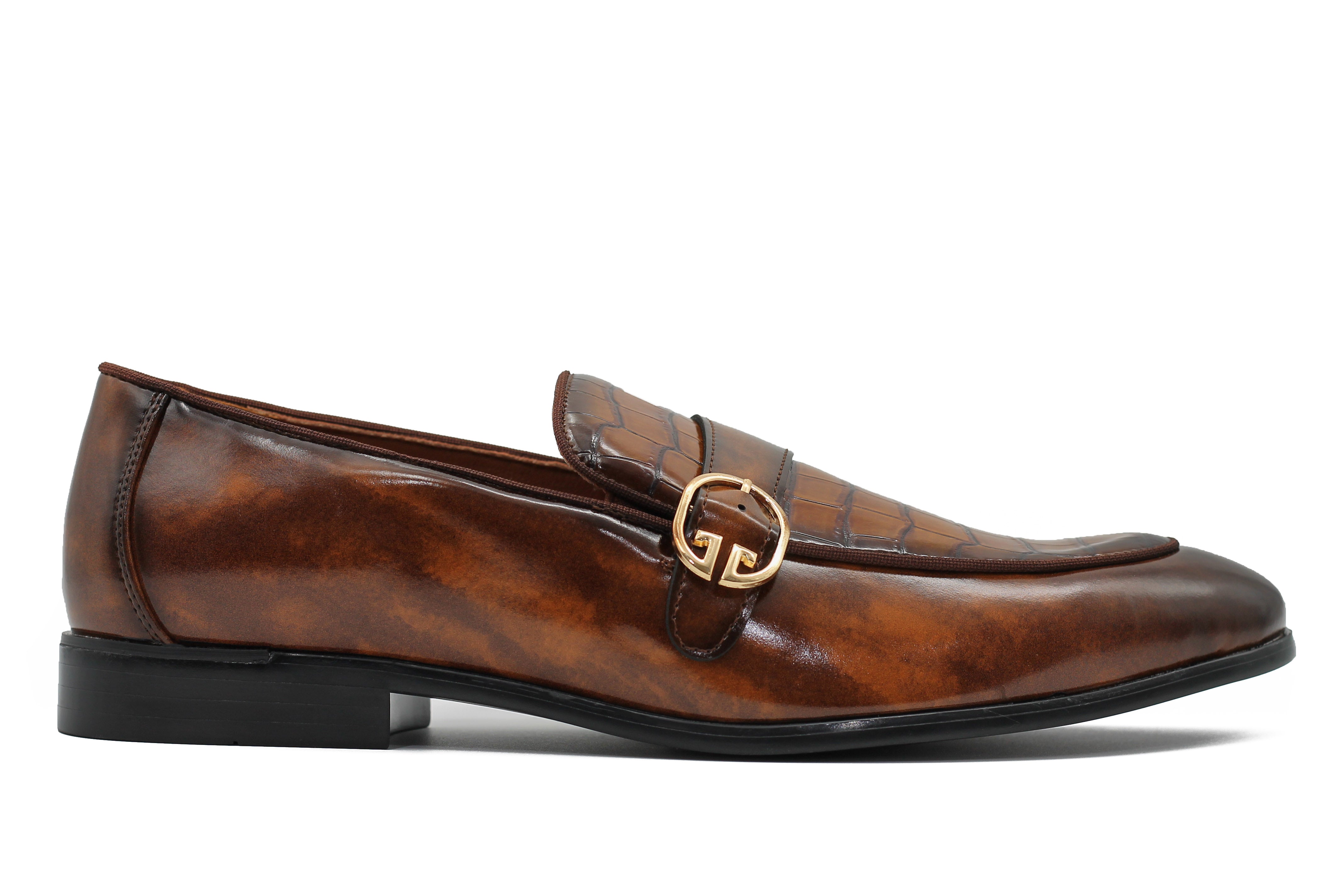 PRINTED MONK STRAP LOAFERS