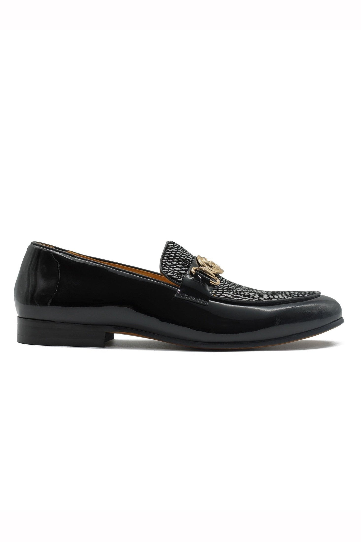 BLACK PATENT LEATHER LOAFERS SILVER GLITTER