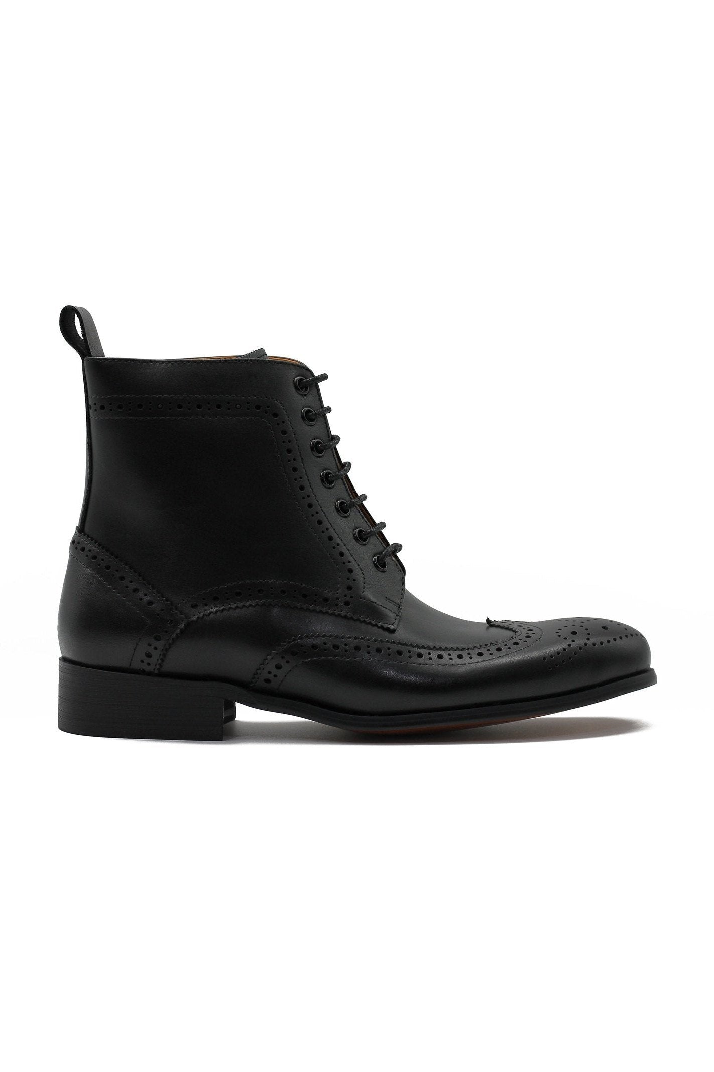 BLACK DERBY LEATHER BOOTS