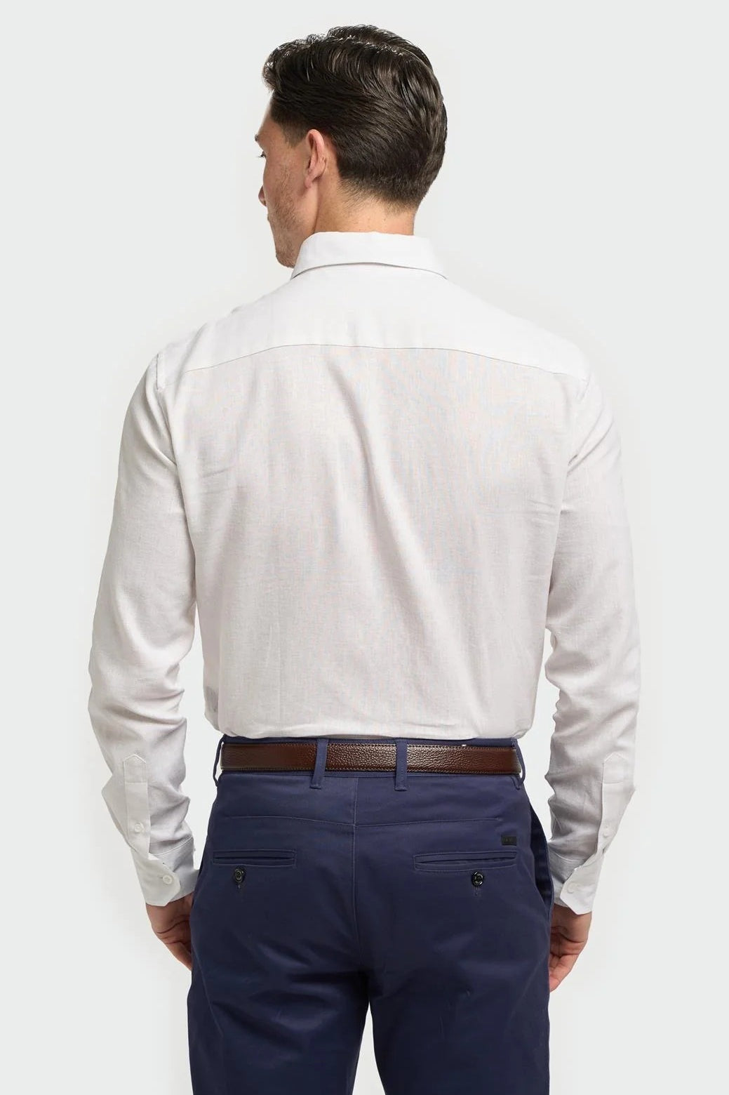 Cavani – Matera White Linen Blend Shirt – Tailored Fit